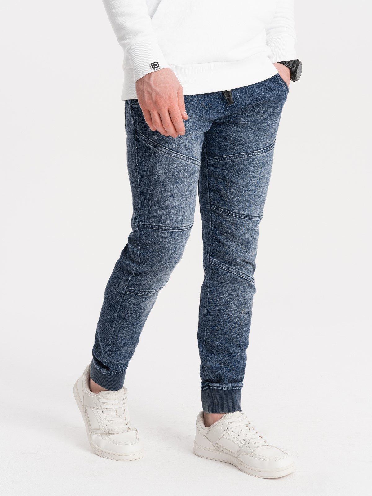 OMBRE Jeggings Marmorierte Herrenhose Jeggings mit Nähten