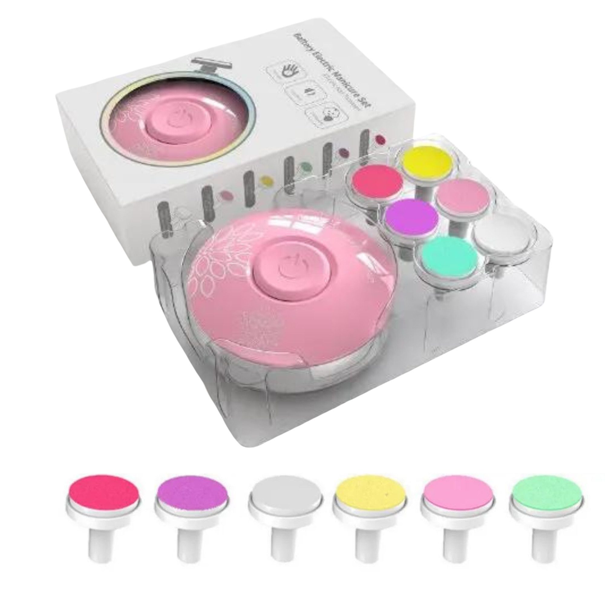 Montegoni Nagelknipser-Set Baby-Nagelschleifer, Elektrische Nagelfeile mit 6 Schleif kopf Ersatz, Pediküreset Elektrisch für Säuglinge,Kleinkinde und Erwachsene