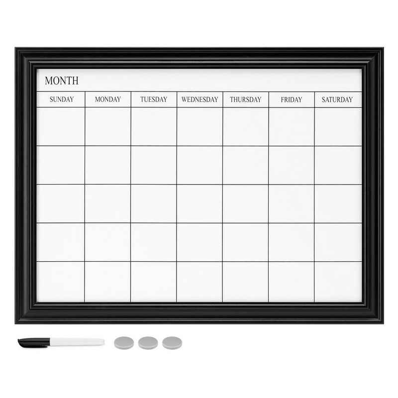 Navaris Magnettafel Magnetisches Whiteboard mit Rahmen - 60 x 45 cm - Wochenplaner, (1-tlg)