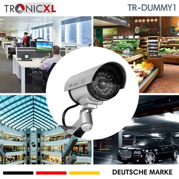 TronicXL Dummy Cam Kameraattrappe mit blinkender LED CCTV Außen Outdoor Wand Überwachungskamera Attrappe (1-tlg., Kamera attrappe blinkt Innen und Außenbereich)