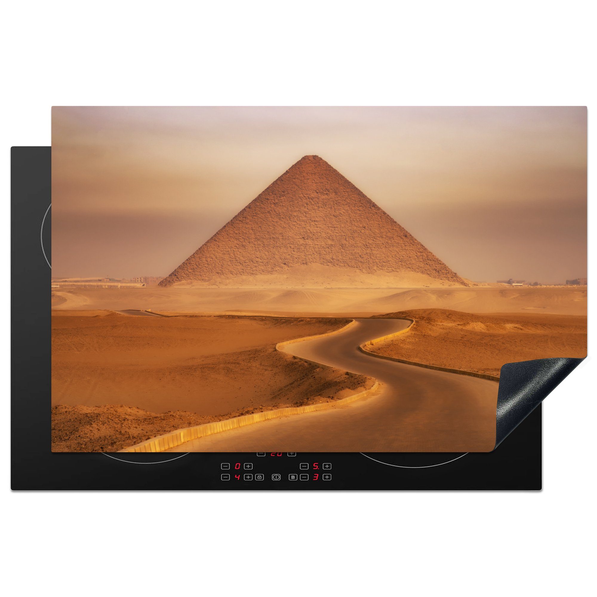 MuchoWow Herdblende-/Abdeckplatte Rote Pyramide von Snofroe in Dashur in Ägypten, Vinyl, (1 tlg), 81x52 cm, Induktionskochfeld Schutz für die küche, Ceranfeldabdeckung