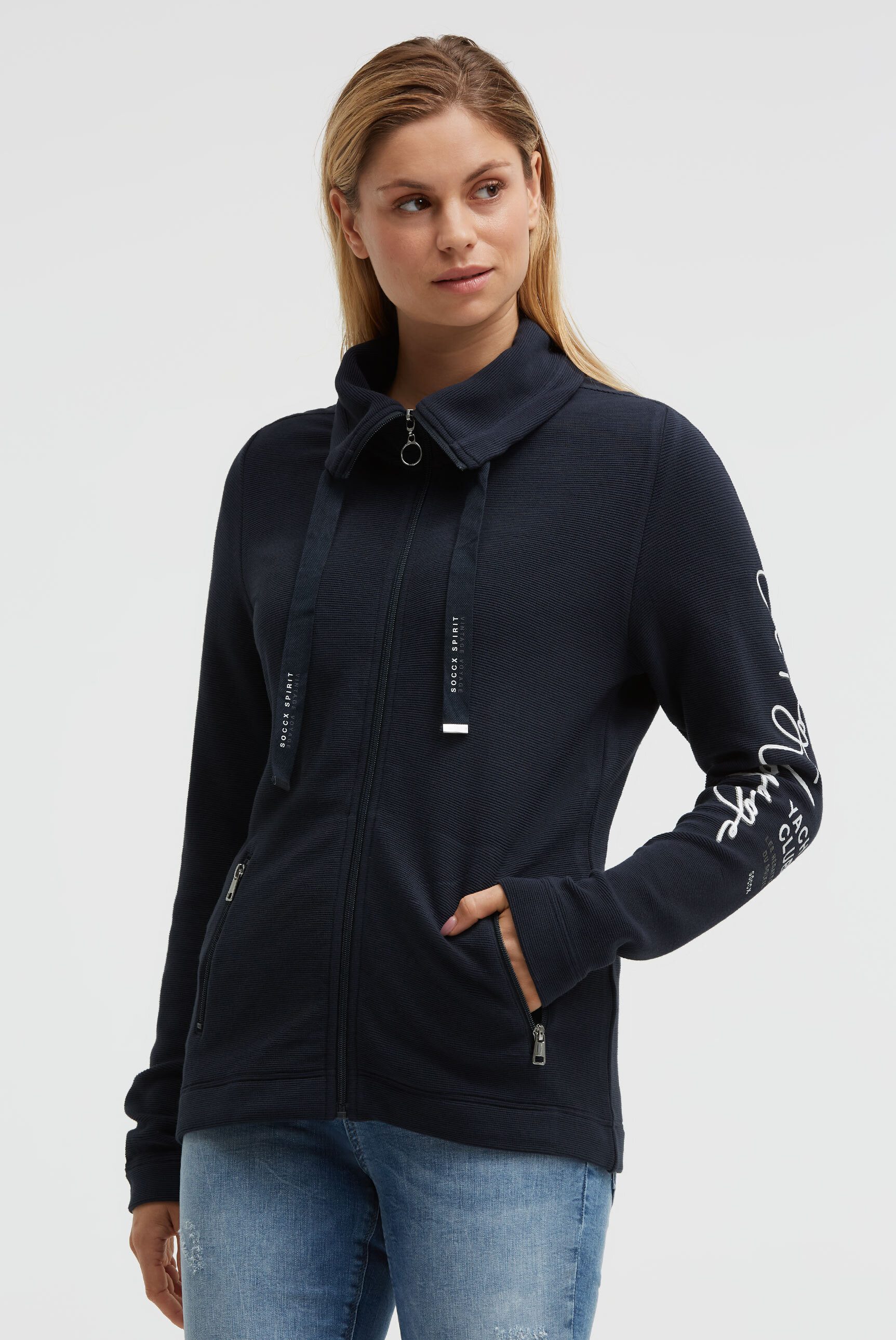 SOCCX Sweatjacke mit Reißverschlusstaschen