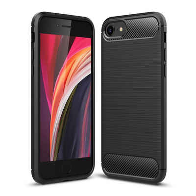 CoverKingz Handyhülle Hülle für Apple iPhone SE 2020 / 2022 Handyhülle Silikon Cover Case 11,93 cm (4,7 Zoll), Handyhülle Bumper Silikoncover Softcase Carbonfarben
