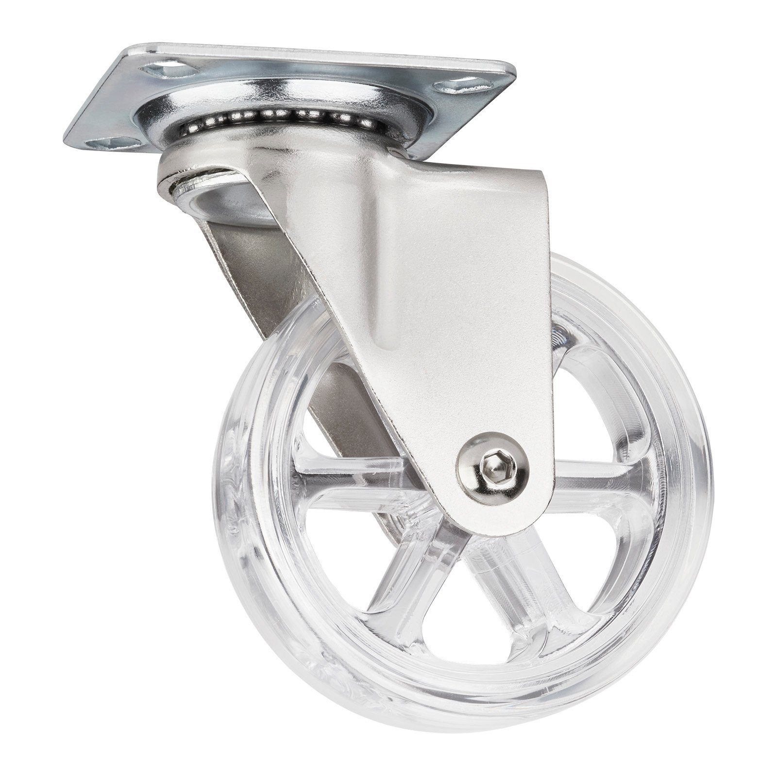 SO-TECH® Möbelrolle RAPID Design Lenkrolle, (1-St), Ø 75 mm transparent ohne Bremse (Feststeller)