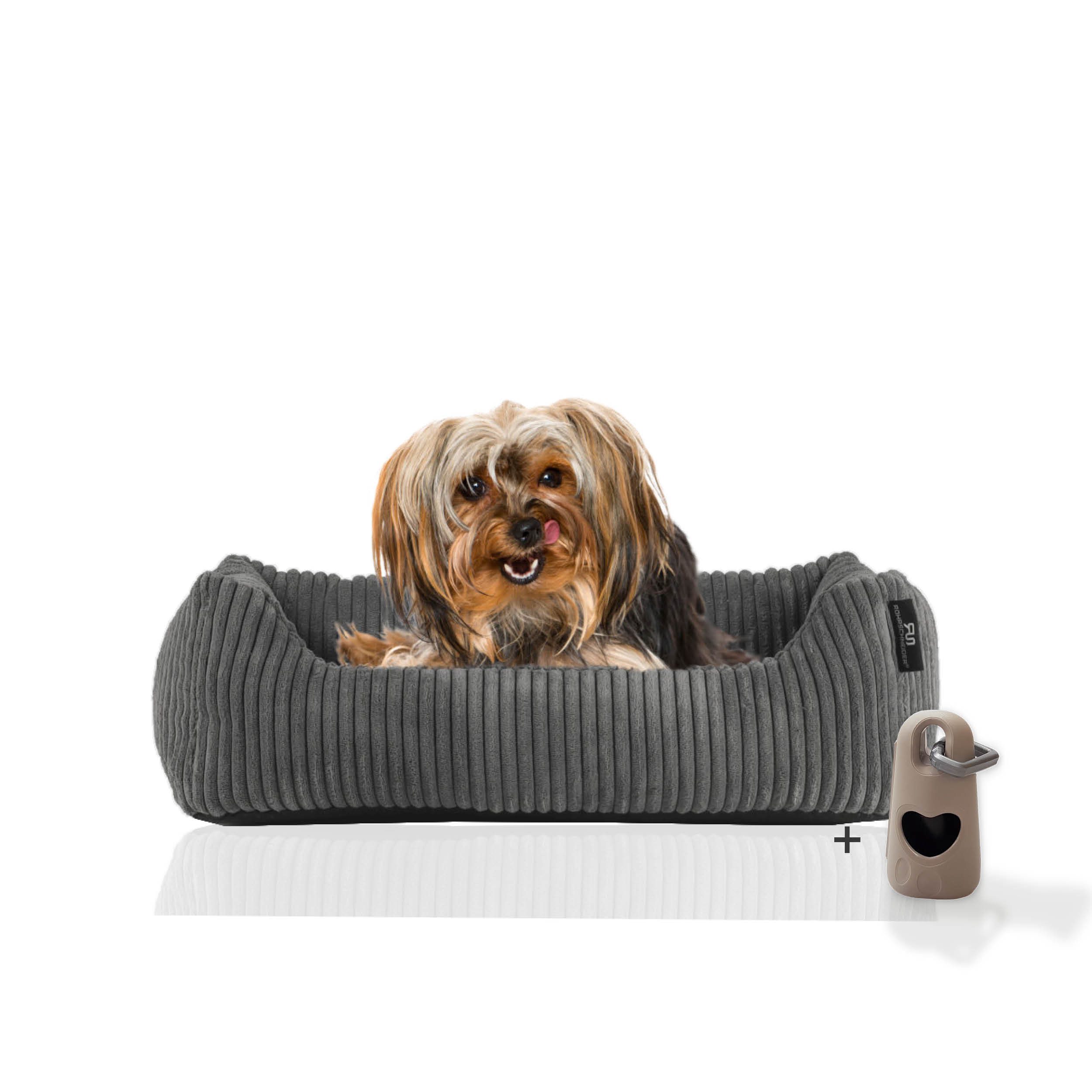 Rohrschneider Tierbett Hundebett Hundekorb Cordstoff, inkl. Gassibeutel