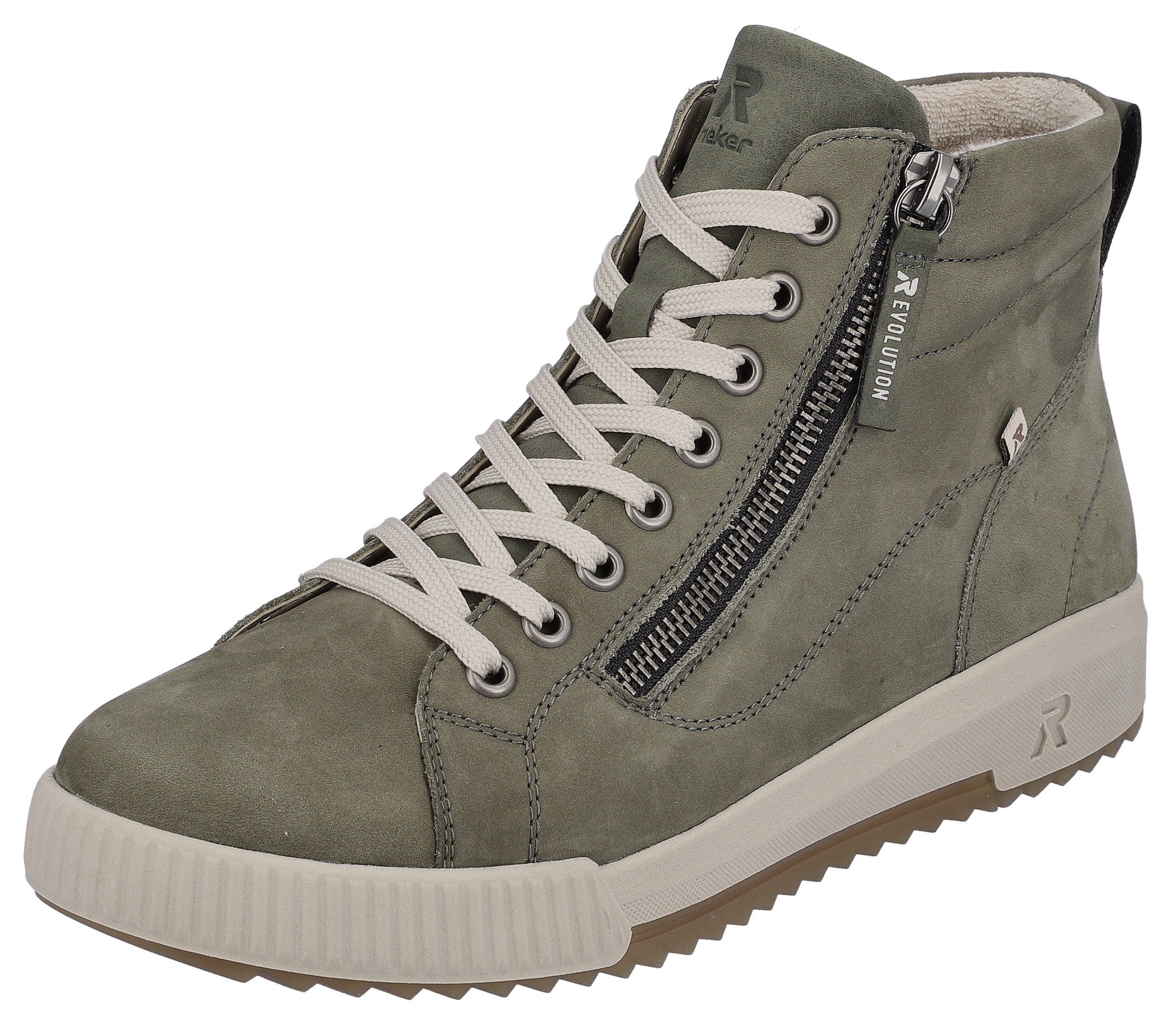 Rieker Sport Schnürboots Stiefelette, High Top Sneaker, Freizeitboots mit Reißverschluss