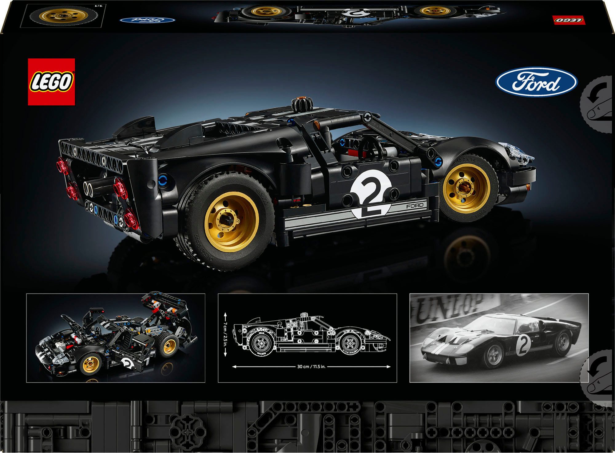 LEGO® 1966 Ford GT40 MKII Rennwagen (42223), LEGO Technic Konstruktionsspielsteine, (793 St), Made in Europe