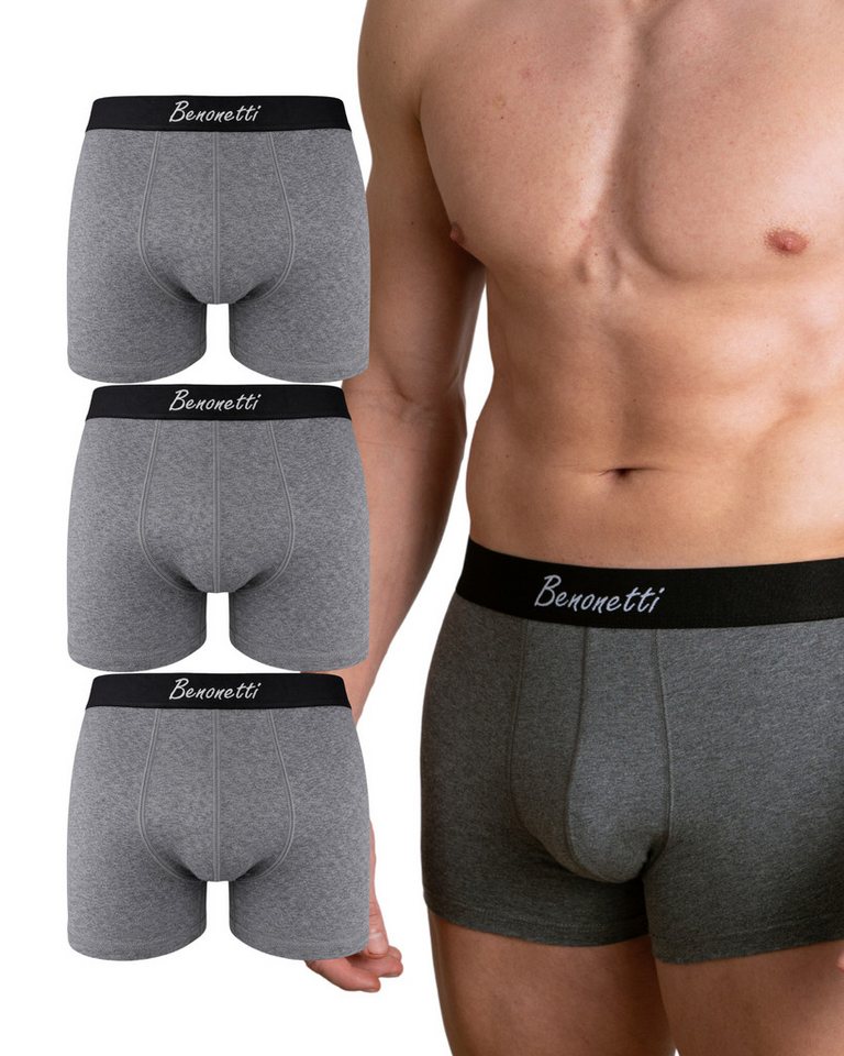Benonetti Boxershorts 3er & 6er Pack aus Baumwolle mit hoher Tragekomfort (Packung, 3-St., 3er-Pack, Packung) Mit Komfortbund und Logo, ohne kratzenden Zettel