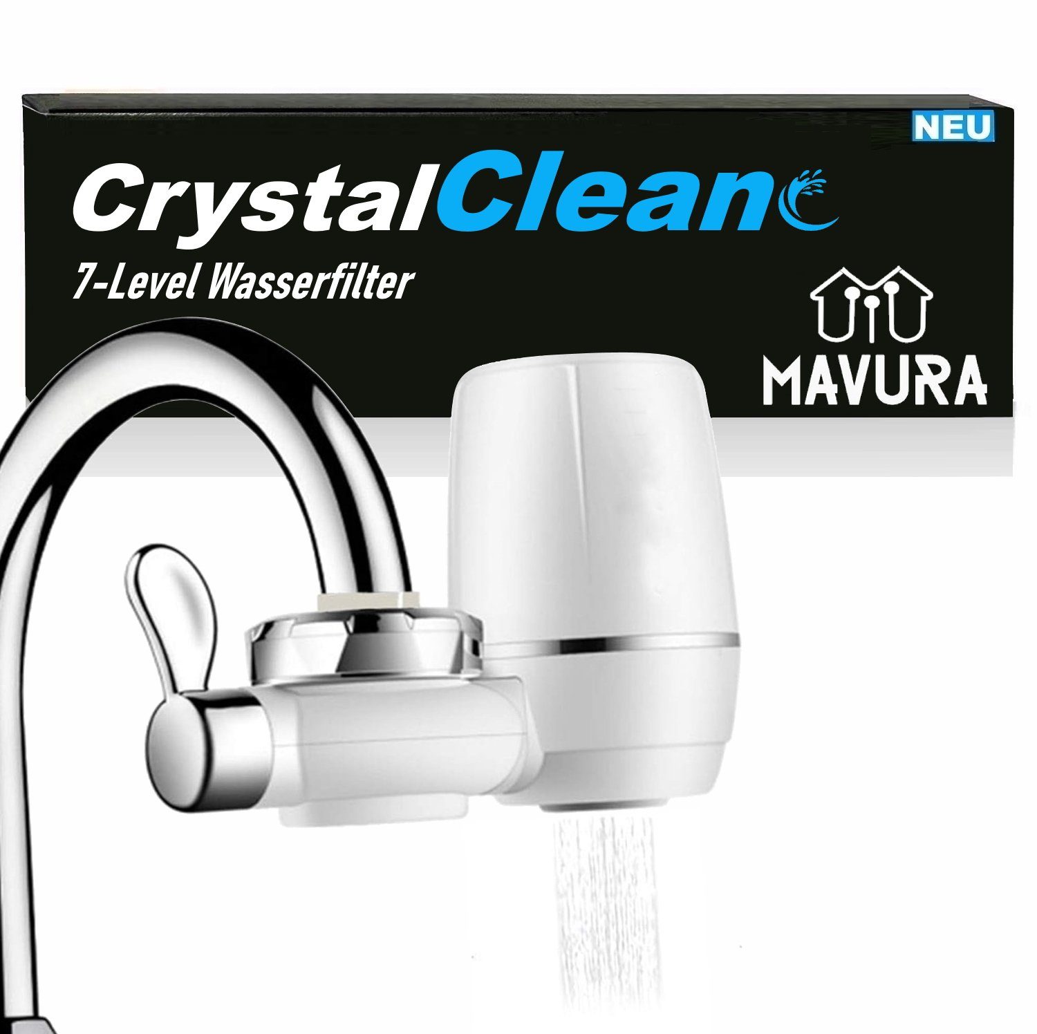 MAVURA Wasserhahnfilter CrystalClean Wasserfilter Wasserreiniger Leitungswasserfilter, Trinkwasser Leitungswasser On Tap Wasser Filter