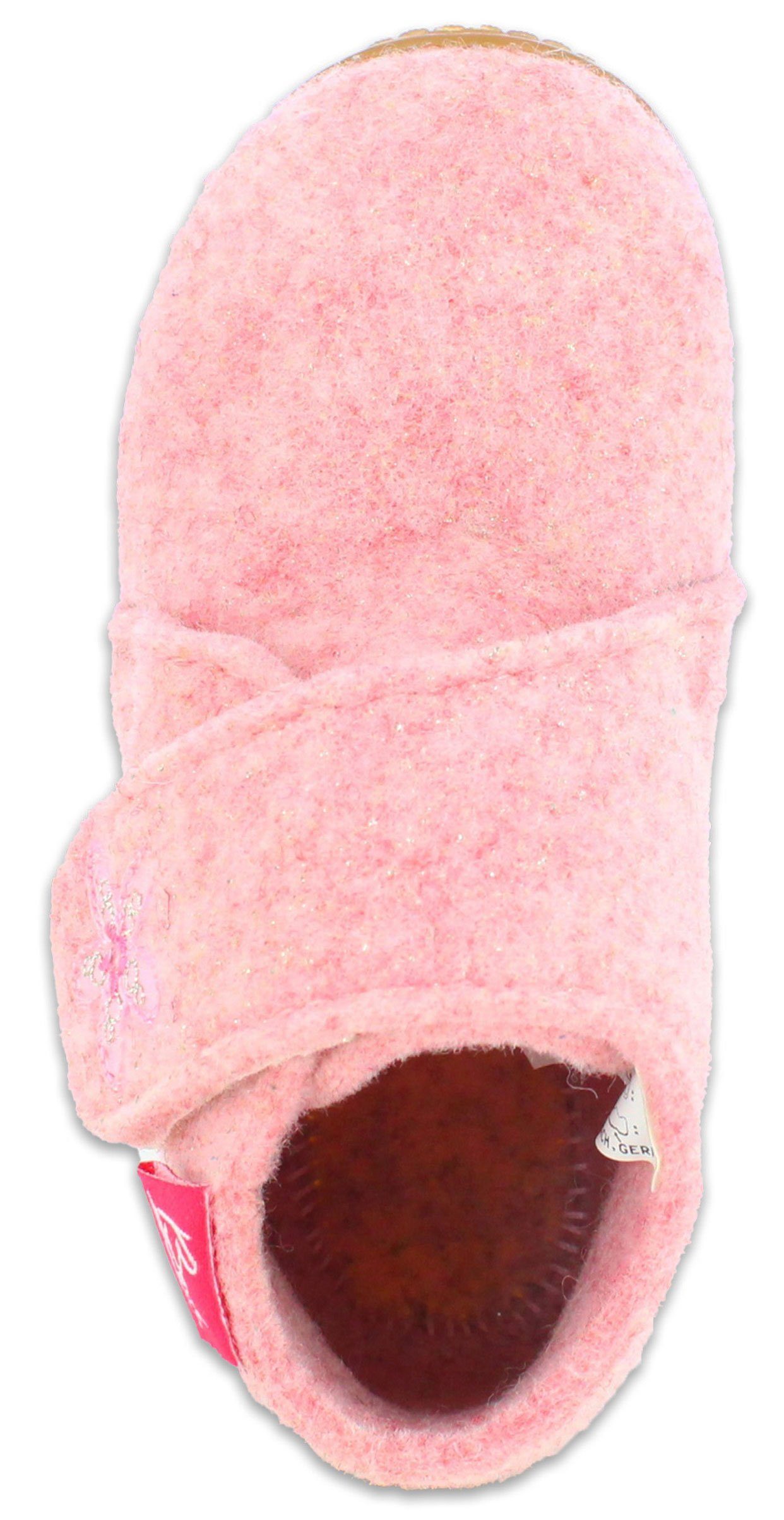schmale warme Laufsohle, (zuckersüße Hausschuh Hausschuhe, rosa warmes Kita flexible Passform, Snuglies Kleinkind die für Sehr Zuhause) atmungsaktives und mit Flexisohle Beck Filzhausschuh Obermaterial
