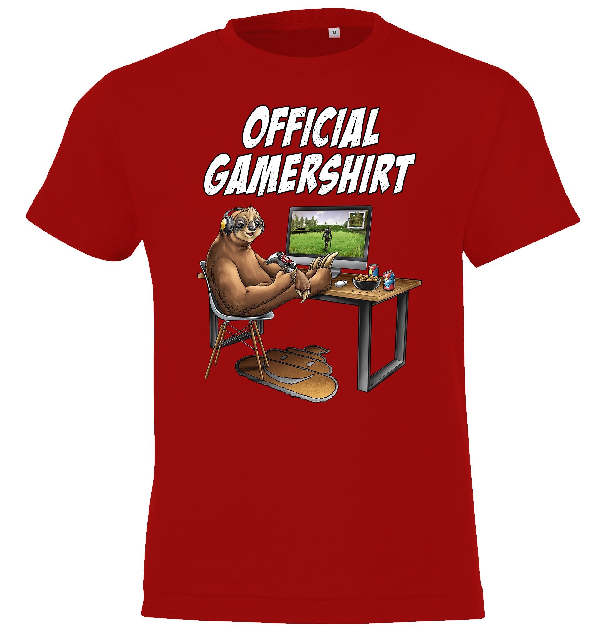 Youth Designz T-Shirt Official Gamershirt T-Shirt für Jungen und Mädchen mit coolem Gaming Motiv Rot | T-Shirts