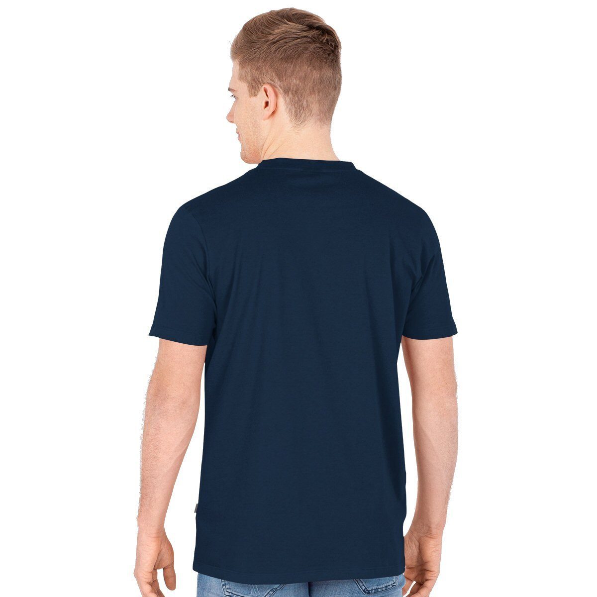 Jako T-Shirt Freizeit Doubletex (Polyester/Baumwolle) marineblau Herren