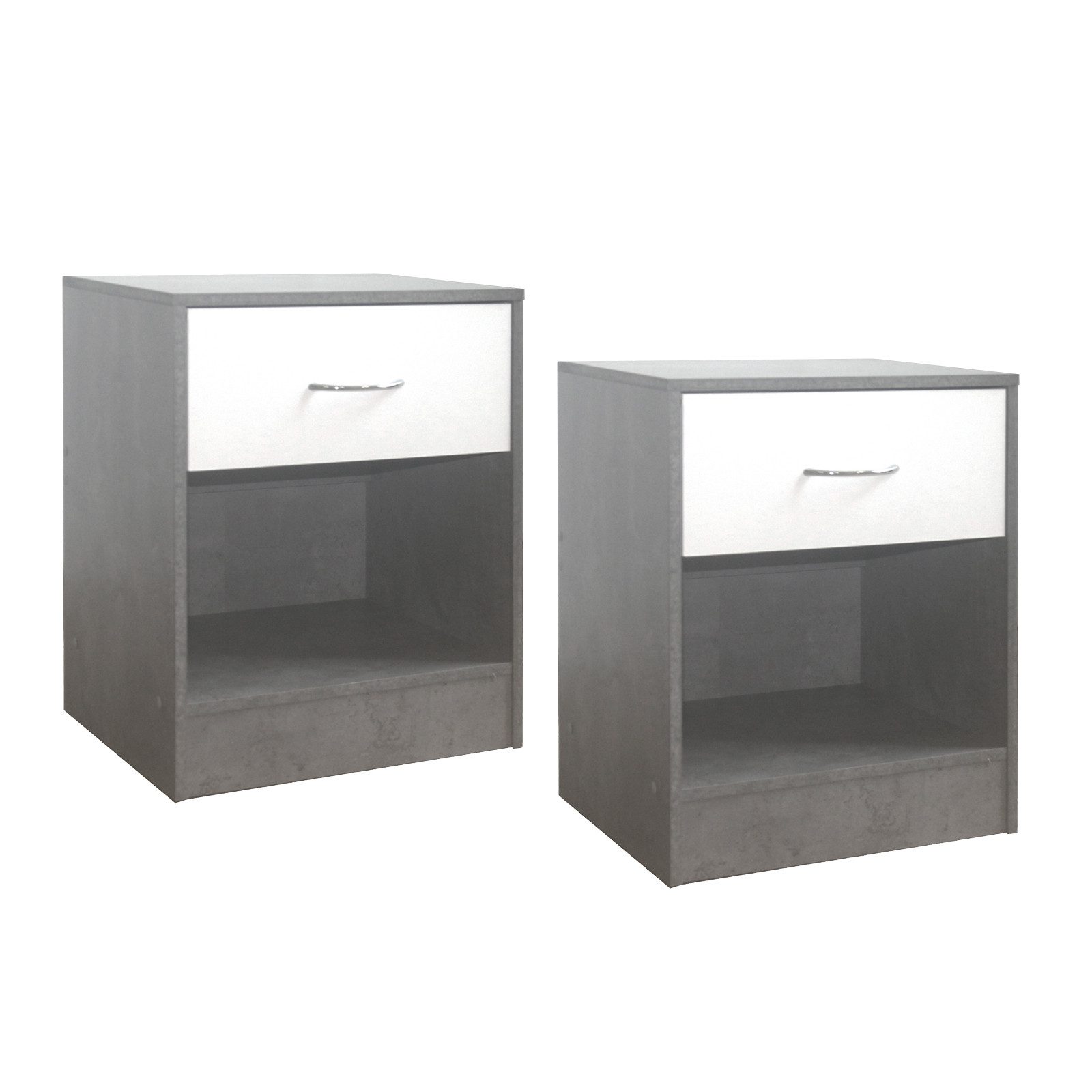 HTI-Living Nachtschrank Nachtschrank 2er Set Thekla Beton/Weiß (Set, 2-St., günstig online kaufen