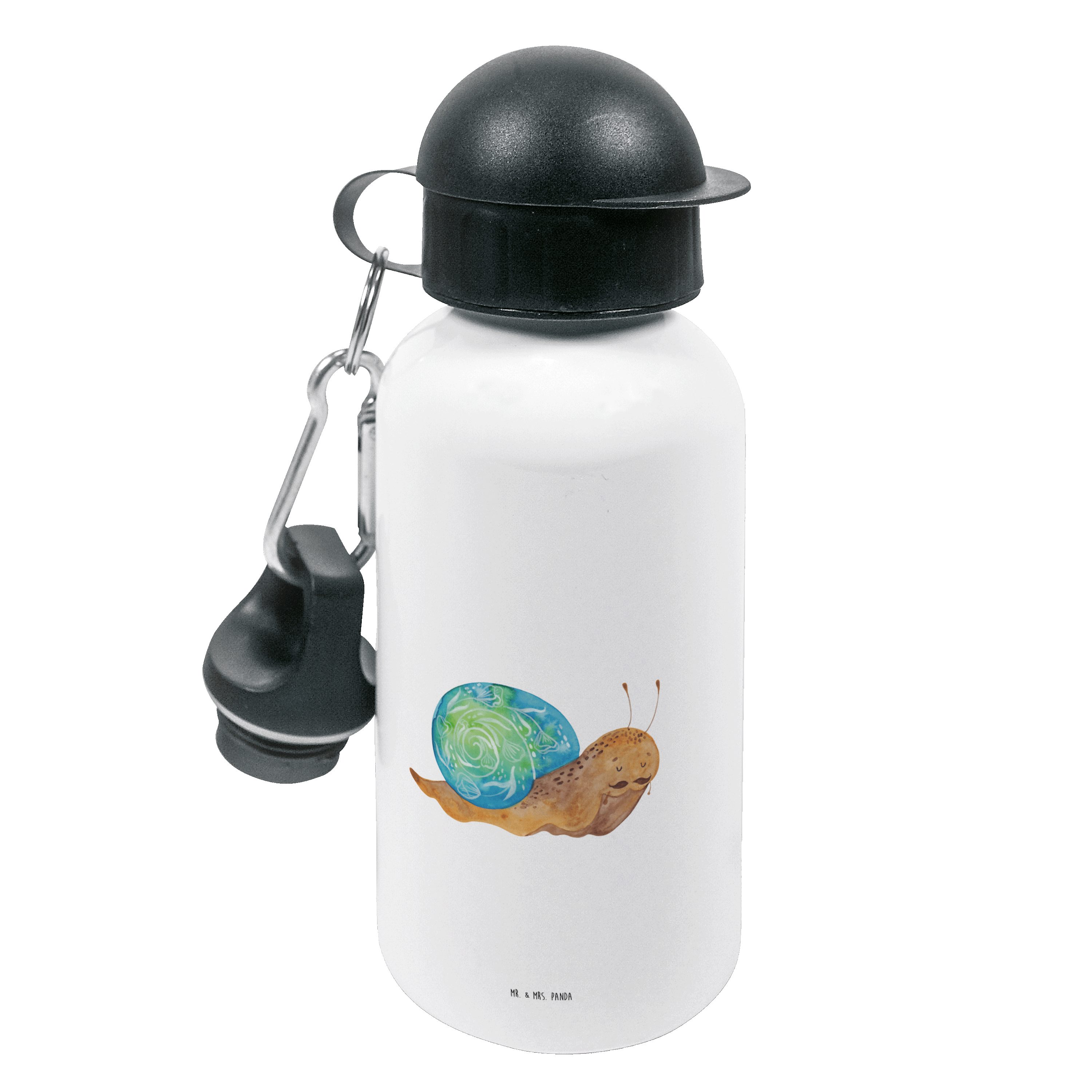 Mr. & Mrs. Panda Trinkflasche Schnecke Sir - Weiß - Geschenk, Tiermotive, Kinder Trinkflasche, Jung, Mundstück mit Deckel
