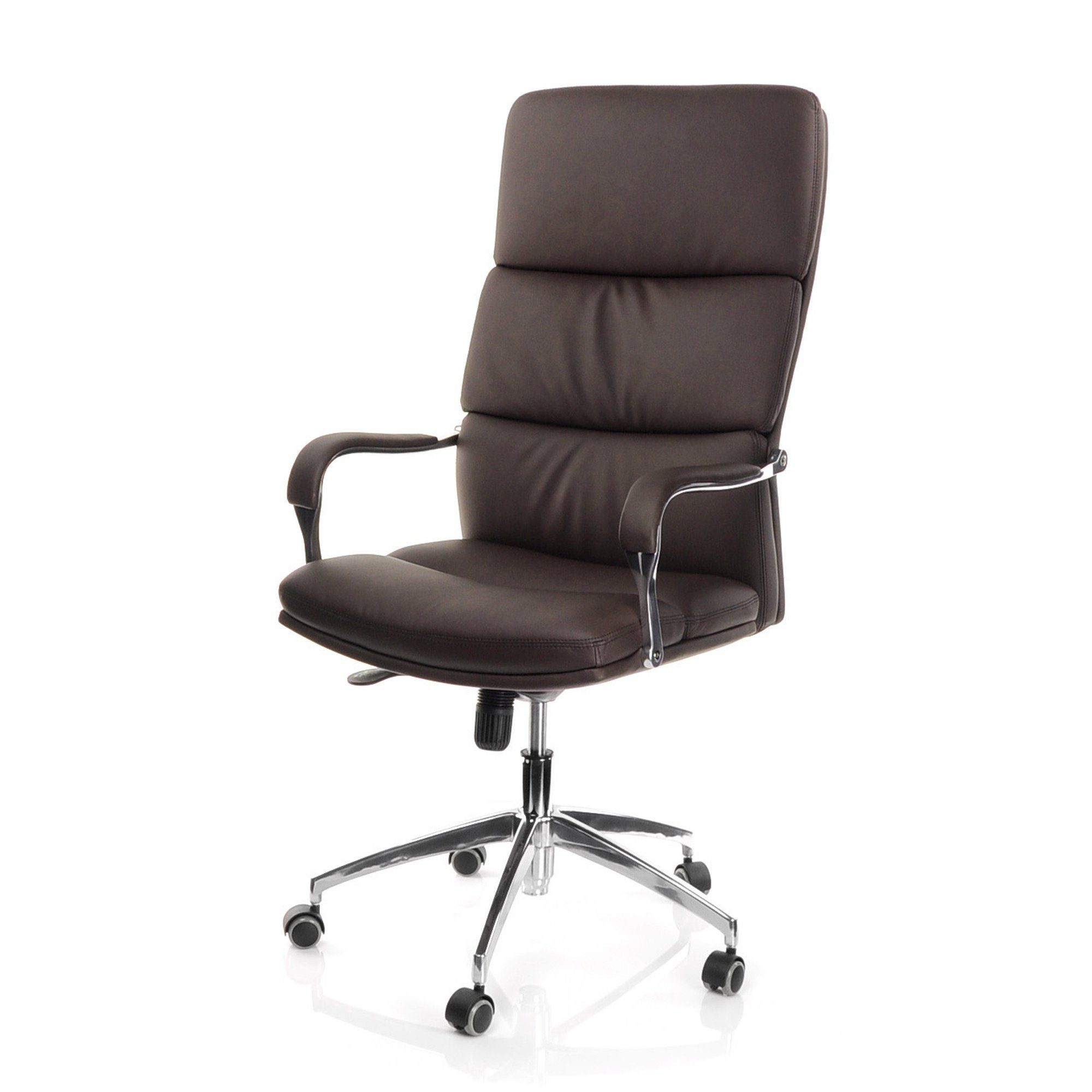 hjh OFFICE Chefsessel Profi Chefsessel ergonomisch Kunstleder, Bürostuhl 20 BRUNELLO Drehstuhl Dunkelbraun