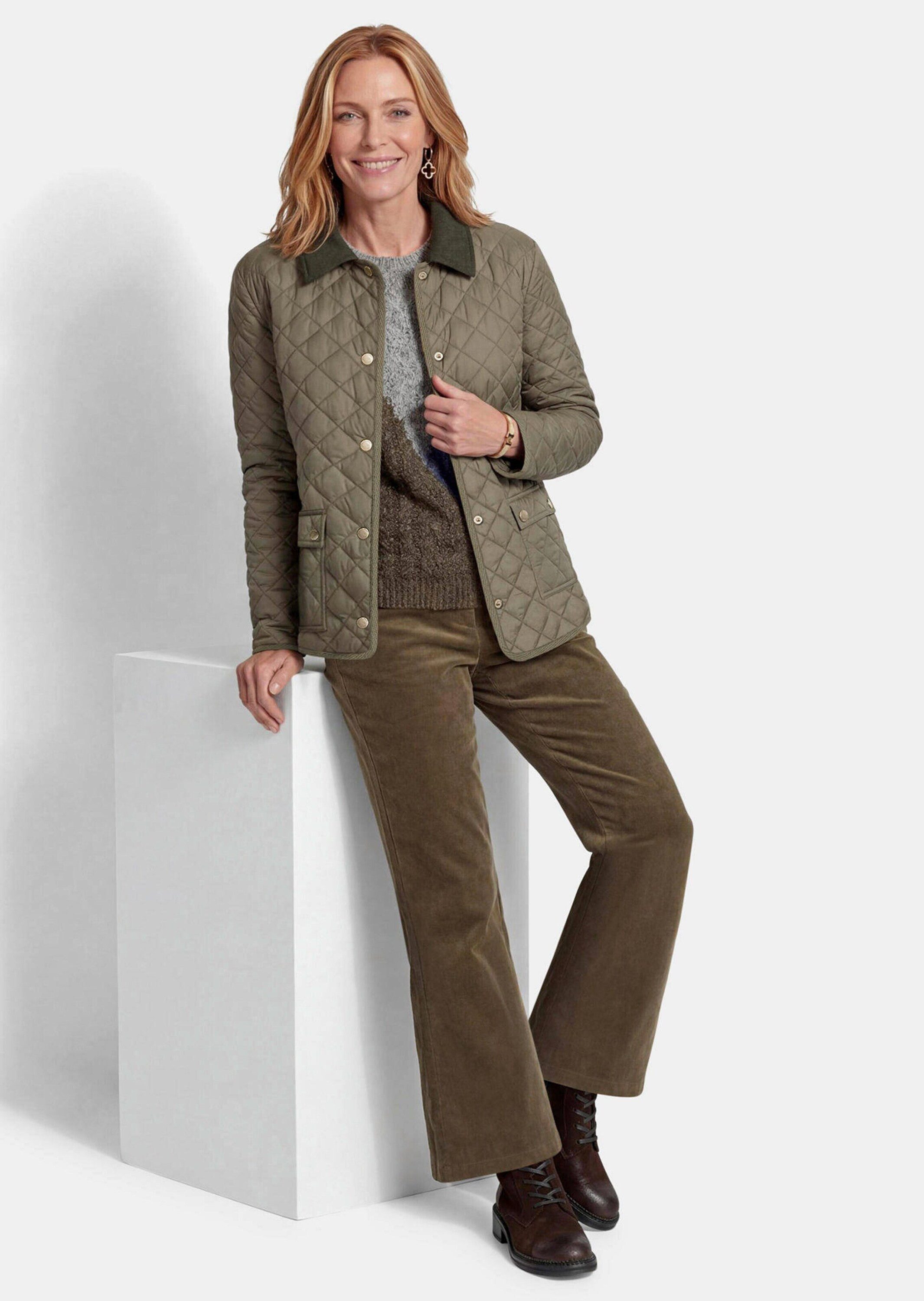 GOLDNER Outdoorjacke Steppjacke mit Hemdkragen Leicht wattierte Übergangsjacke mit Rautenmuster und Druckknöpfen – Bild 4 von 5