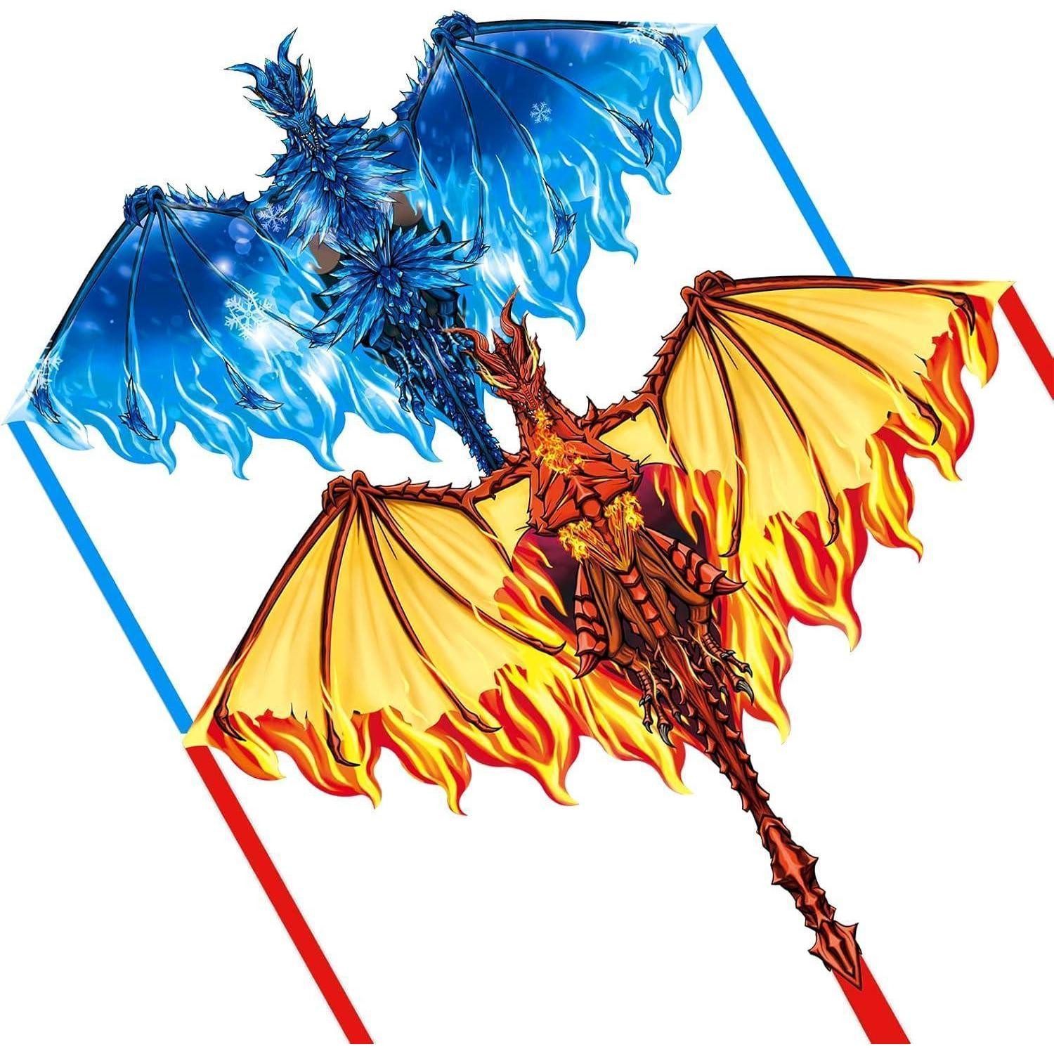 LuxusKollektion Flug-Drache Drachen Kinder 8 12 Anfänger Einzelleine Strand Blau und Rot