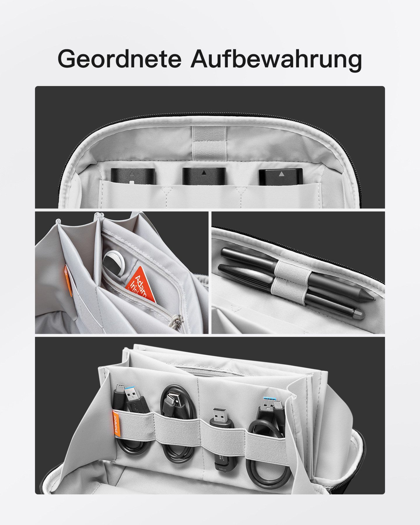 Inateck Taschenorganizer Zubehörtasche Reisetasche Elektroniktasche