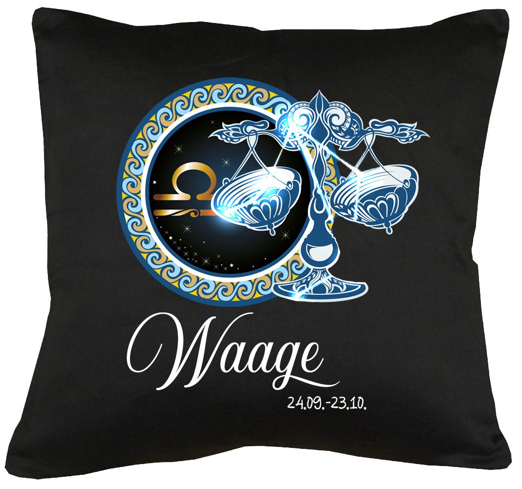 TShirt-People Декоративные подушки Sternzeichen Waage Подушки mit Füllung 40x40cm