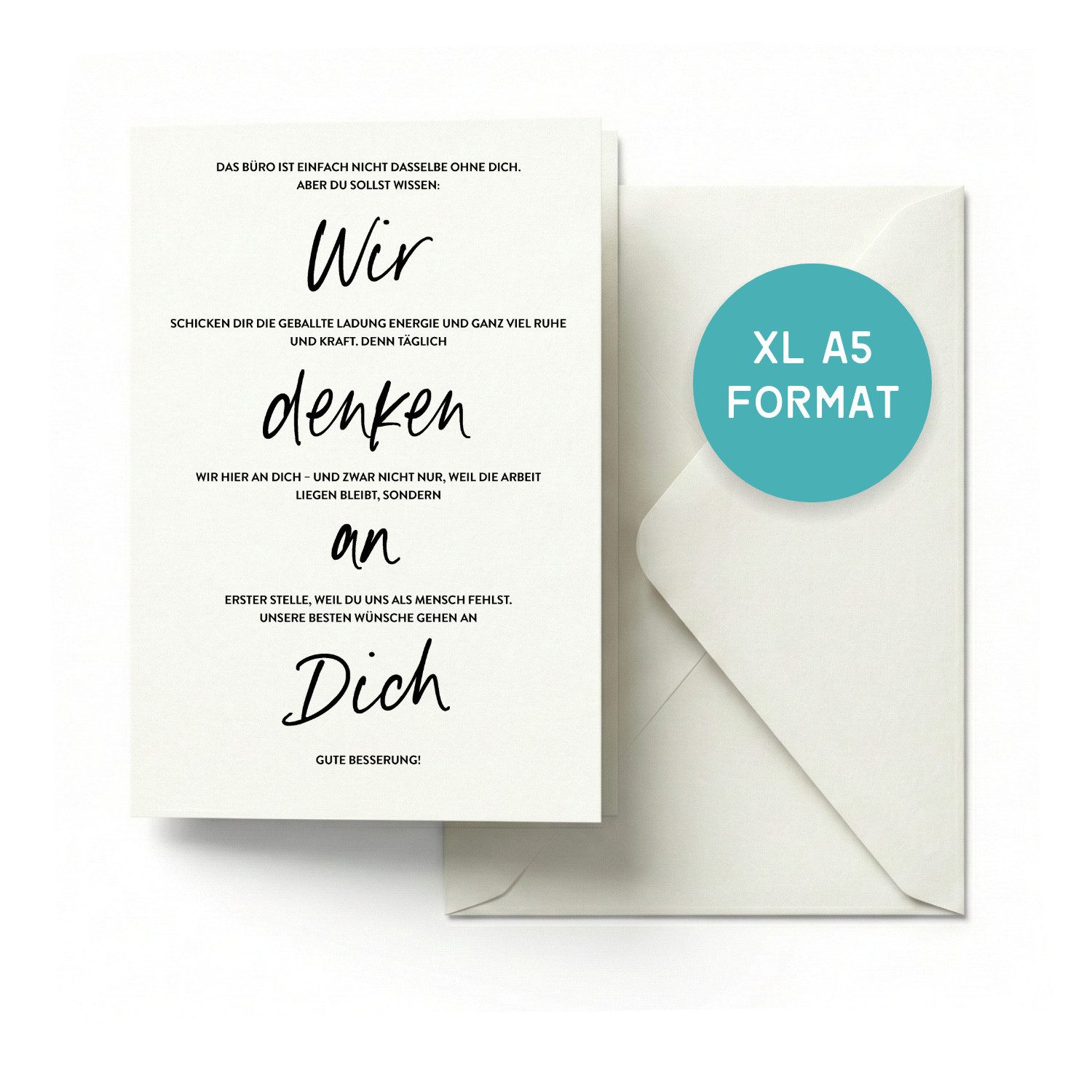 heaven+paper Familienkalender Abschiedskarte Kollegen DIN A5 DENKEN AN DICH, XL Klappkarte, FSC-zertifiziert, Hergestellt in Deutschland