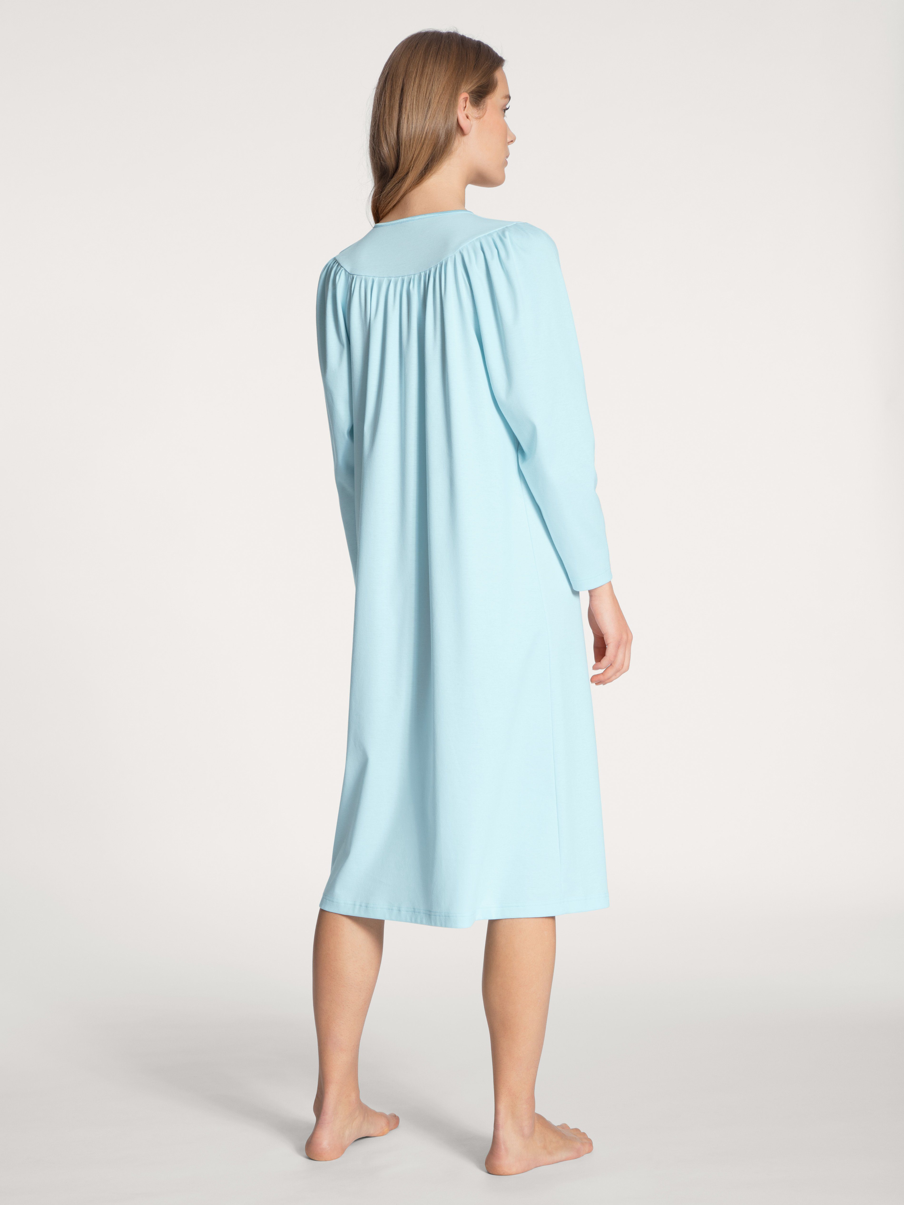 Fit, Nachthemd Soft ca. cm 110 hellblau CALIDA Cotton Raglanschnitt Schlafhemd lang, Comfort