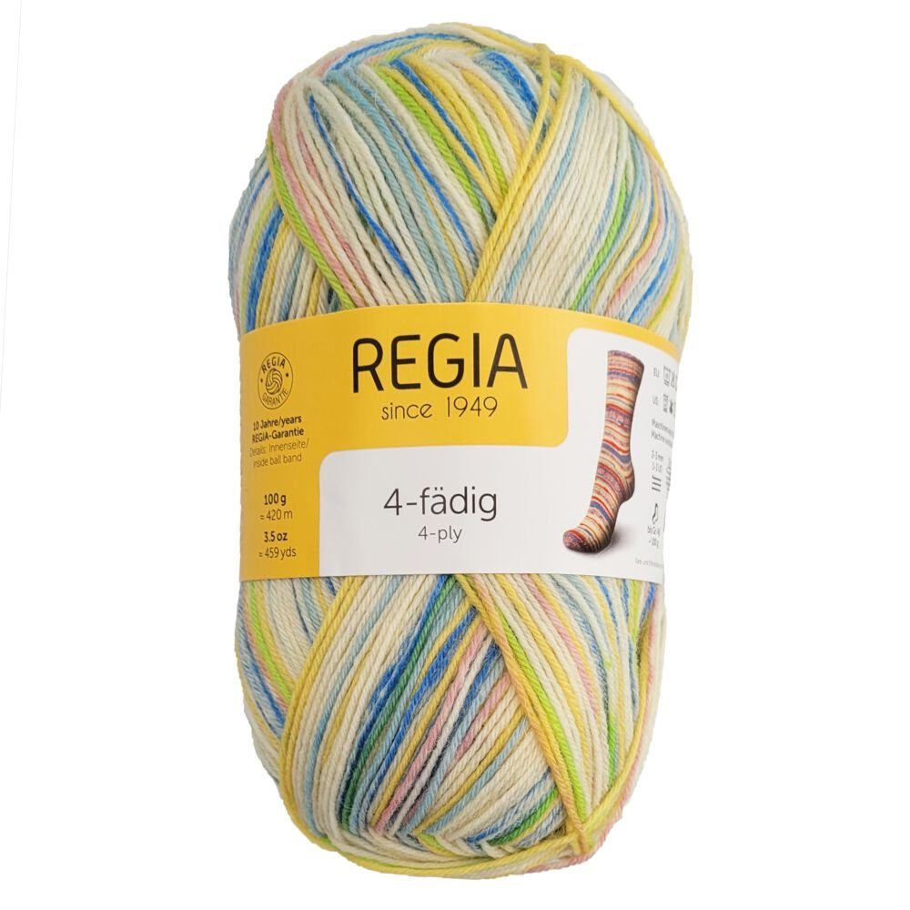Regia Sockenwolle 4-fädig Wolle zum Socken stricken, häkeln Häkelwolle, 420,00 m (100g Sockengarn 4fädig, Strumpfwolle 4fach, Wolle zum Socken und Strümpfe stricken oder häkeln), trocknergeeignet