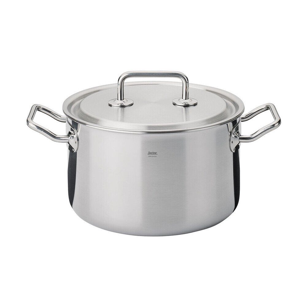 Spring Bräter Fleischtopf 20 cm Brigade Premium, Aluminium, Edelstahl (1-tlg), 3,7l, Edelstahl mit Aluminiumkern (5-lagig), spülmaschinenfest