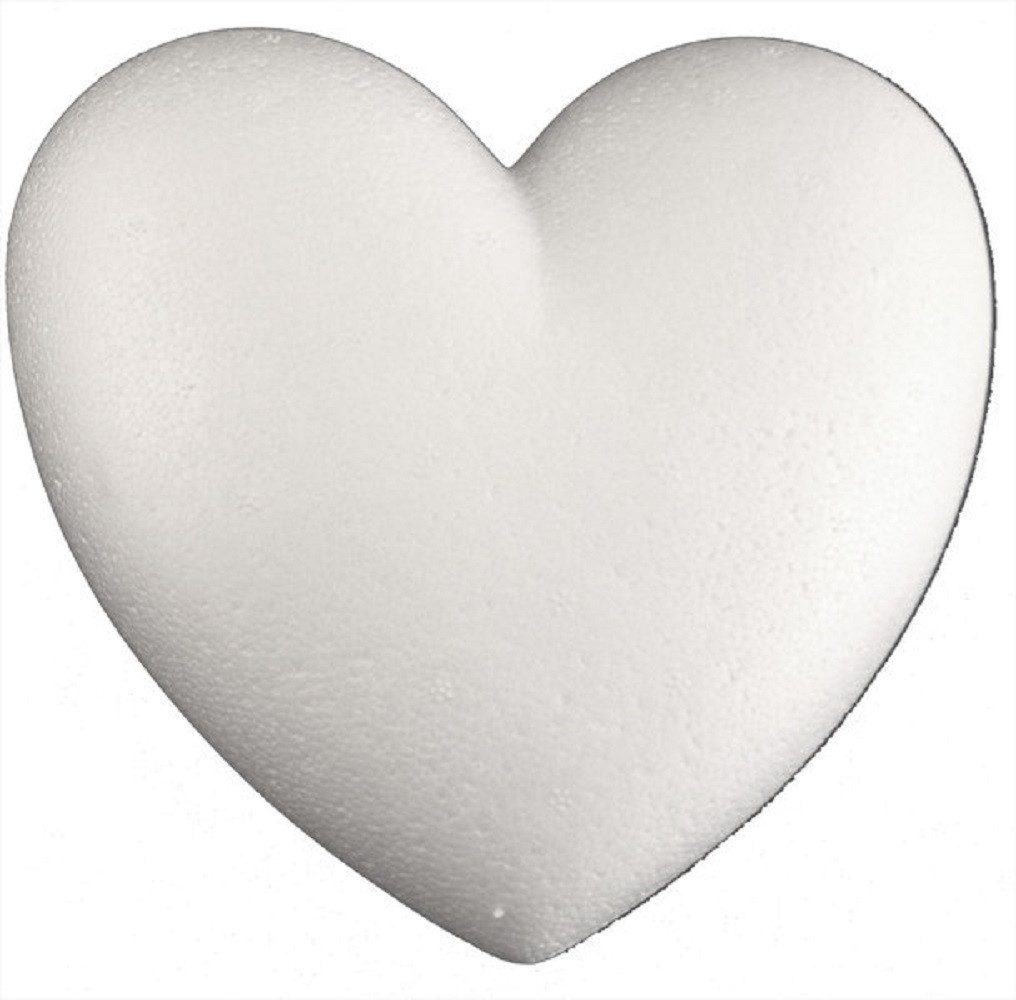 naninoa GmbH Styropor-Teil STYROPOR-HERZ 150mm, 15cm/1 x Herz 2-teilig/Hohl/1 Stück
