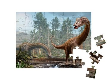 puzzleYOU Puzzle Diplodocus: Dinosaurier der Jura-Ära, 48 Puzzleteile, puzzleYOU-Kollektionen Dinosaurier, Tiere aus Fantasy & Urzeit