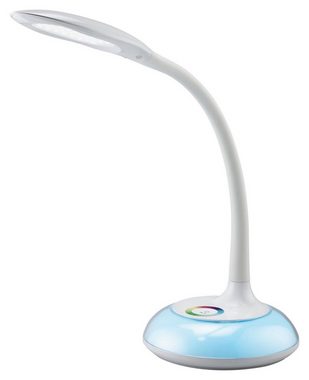 casa NOVA LED Schreibtischlampe RAY, 2-flammig, H 55 cm, Weiß, Kunststoff, Dimmfunktion, RGB-Farbwechsel, Touchsensor, LED fest integriert, Neutralweiß