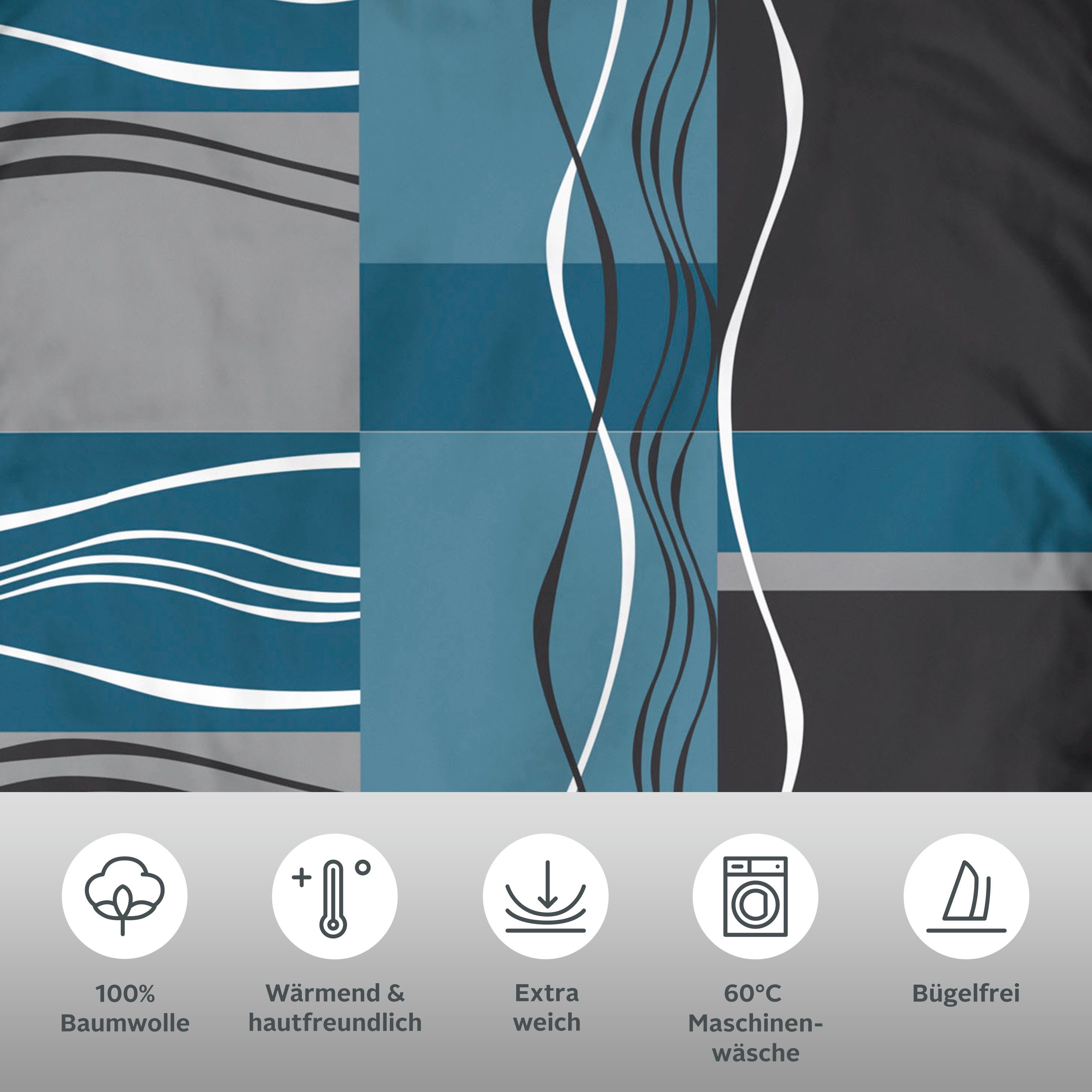 OTTO home Bettwäsche Kelian, Biber, 2 teilig, in verschiedenen Qualitäten, gemusterte Bettwäsche