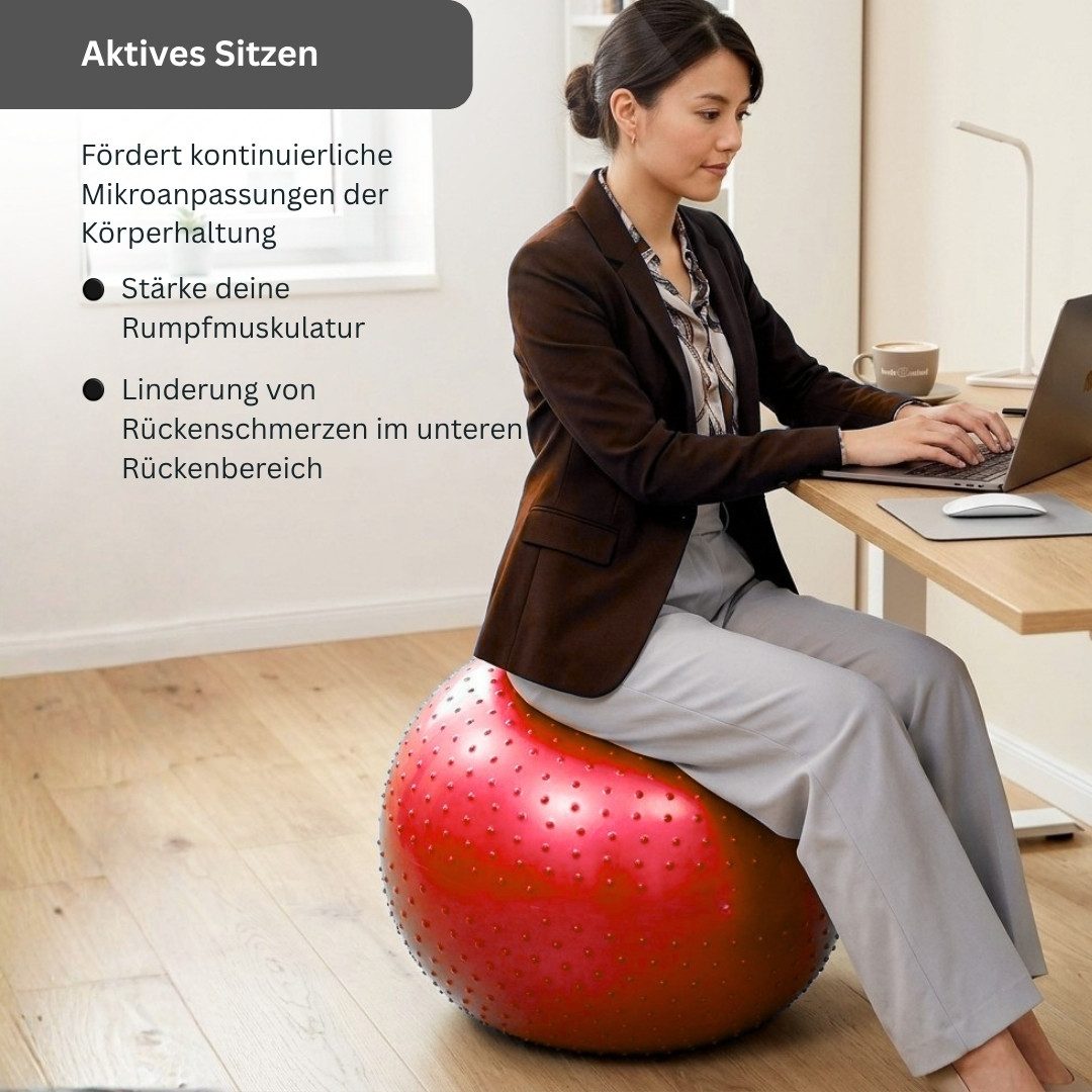Endless Yogaball Gymnastikball groß, PVC Fitnessball mit Luftpumpe, platzsicher (Sowohl für Männer als auch für Frauen, Sowohl für Männer als auch für Frauen), Balance Ball Stuhl für Fitness Workout Stabilität Pilates