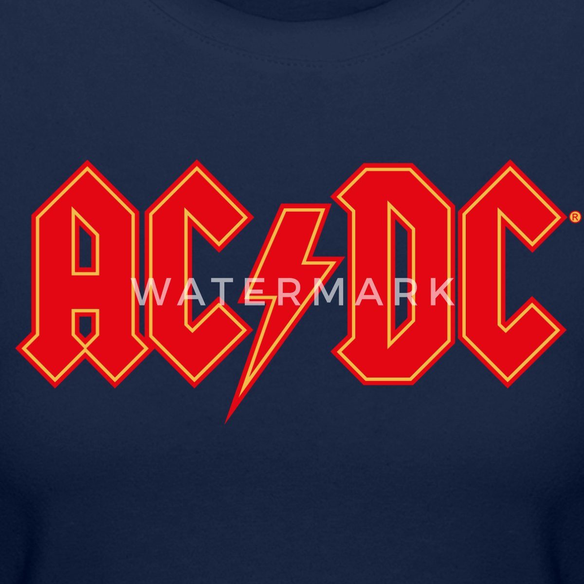 Spreadshirt T-Shirt AC/DC Rotes Logo Mit Blitz Crop Top (1-tlg)