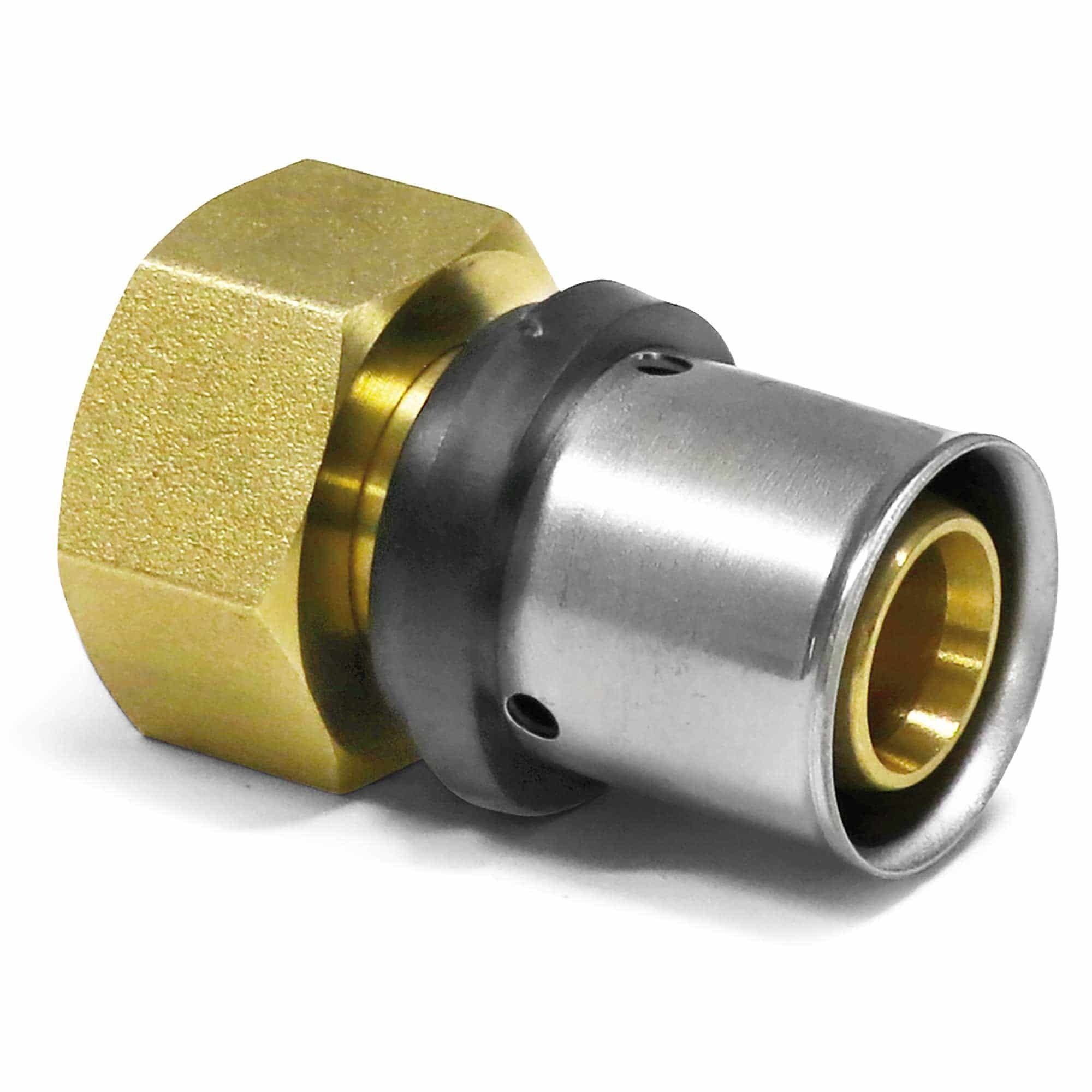 PipeTec Deutschland Pressfitting Pipetec Press-Übergangsverschraubung, einteilig mit Innengewinde auf Alu Verbundrohr