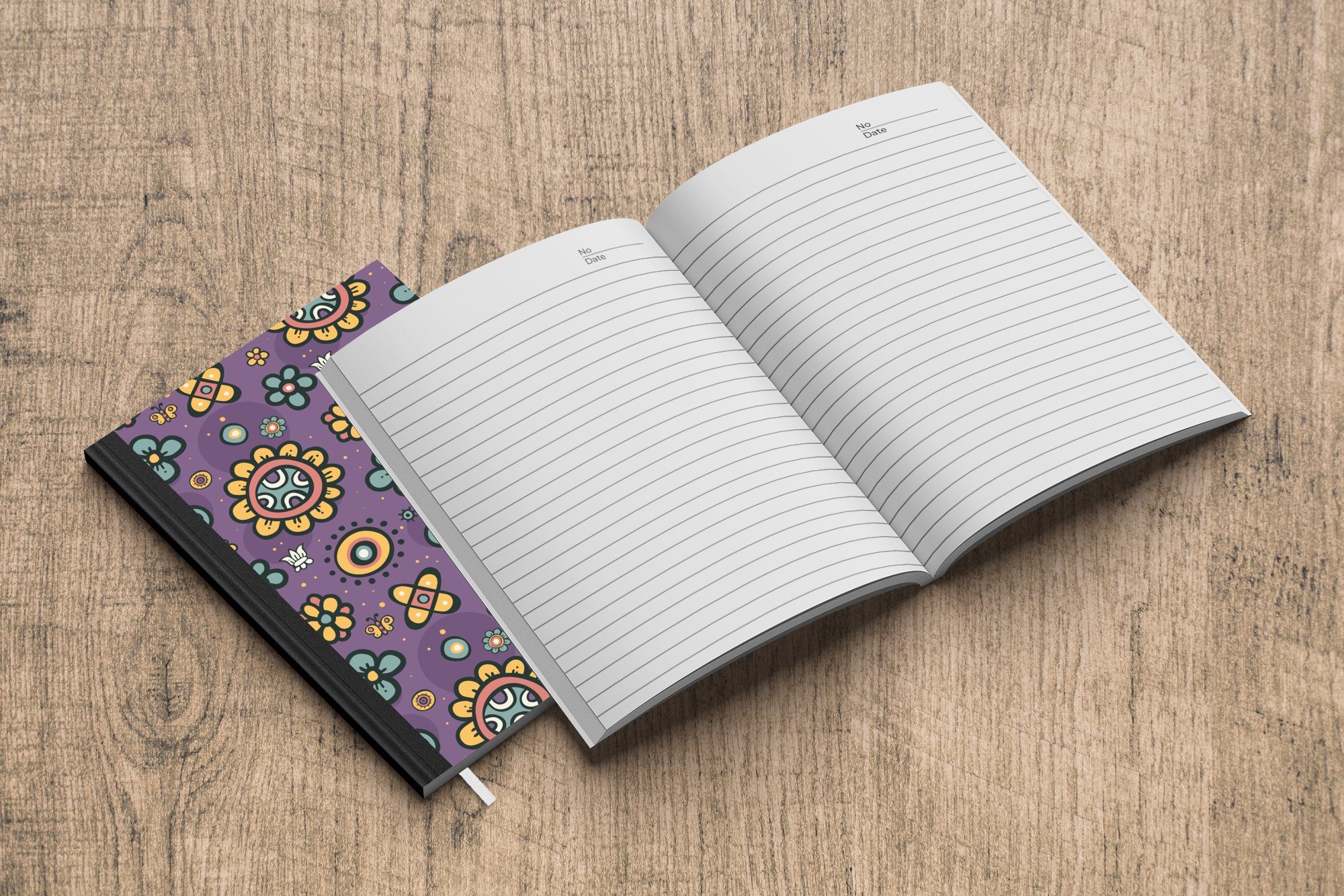 MuchoWow Notizbuch - - Schmetterling Haushaltsbuch - Merkzettel, Notizheft, - Journal, Kinder Muster Pflanzen Mädchen Tagebuch, -, - Mädchen 98 Seiten, A5