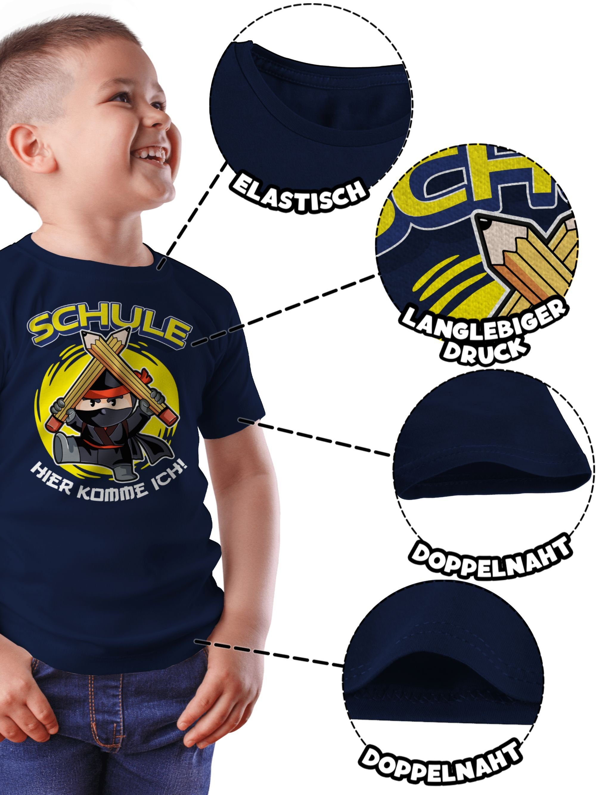 Shirtracer T-Shirt Schule Hier komme ich! Ninja Einschulung Junge Schulanfang Geschenke