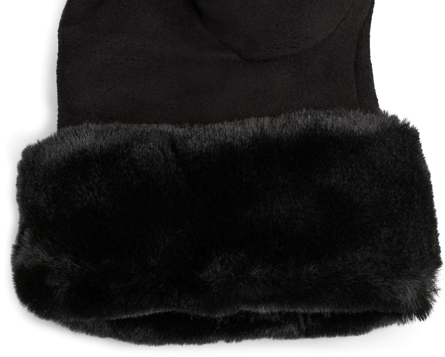 styleBREAKER Fleecehandschuhe Unifarbene Kunstfell Touchscreen Rose Handschuhe mit