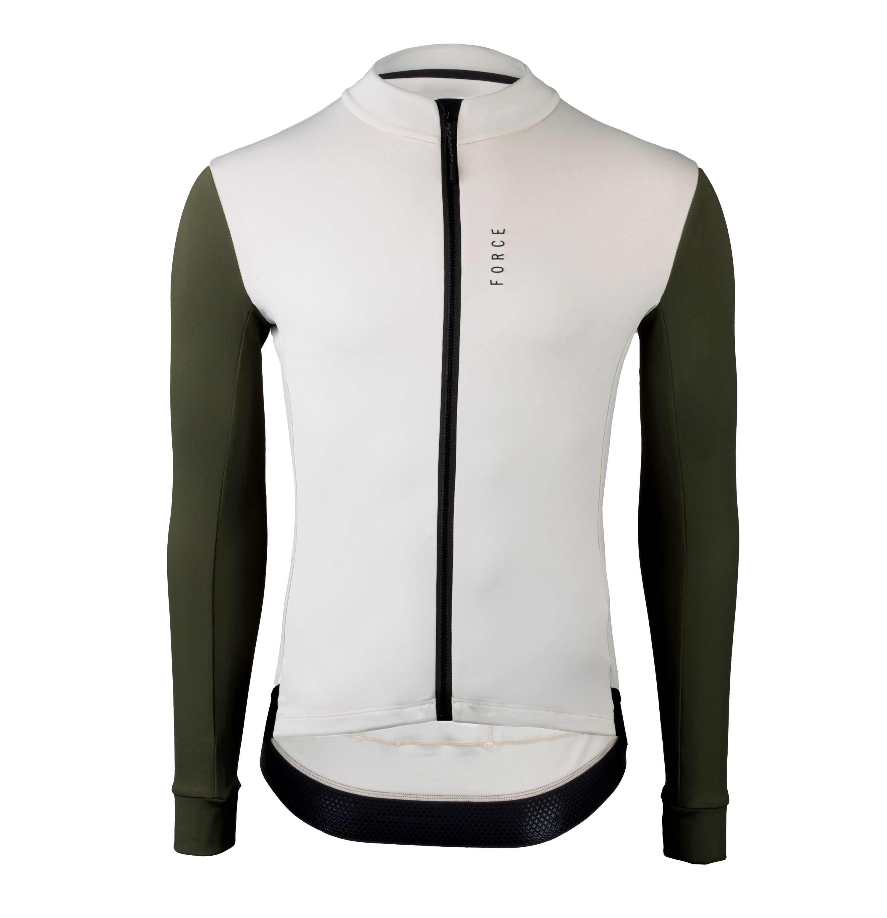 FORCE Radtrikot FORCE Jersey ENDLESS Weiss gefüttert für +5°C bis +15°C