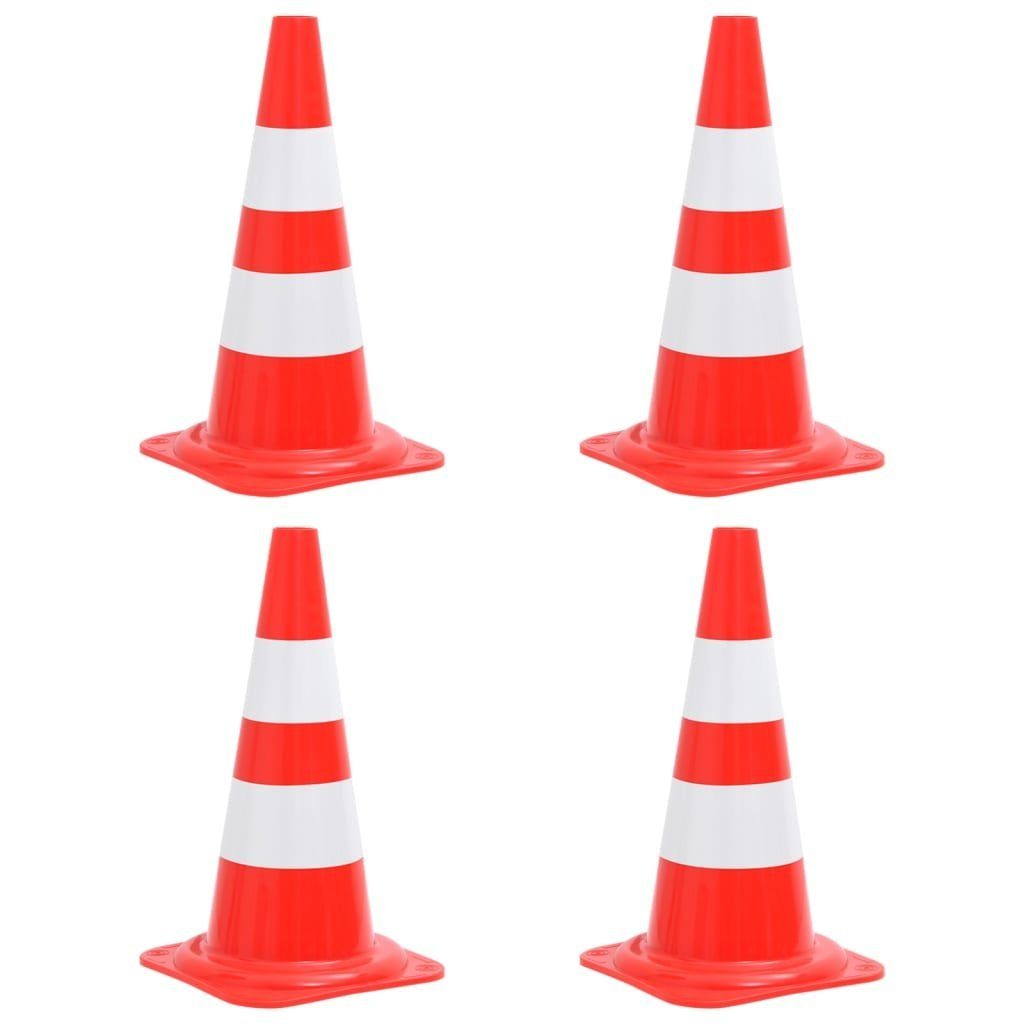 vidaXL Verkehrsschild Reflektierende Leitkegel 4 Stk. Rot und Weiß 50 cm, (4 St)