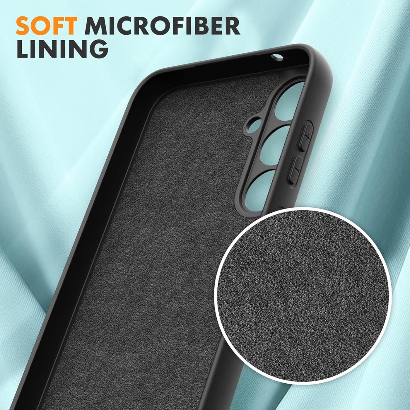 CoolGadget Handyhülle Silikon Case für das Samsung Galaxy S24 FE Slim TPU Cover 6,7 Zoll, Weiche Schutz Hülle mit Innen Fleece aus Stoff Handy Tasche – Bild 4 von 5