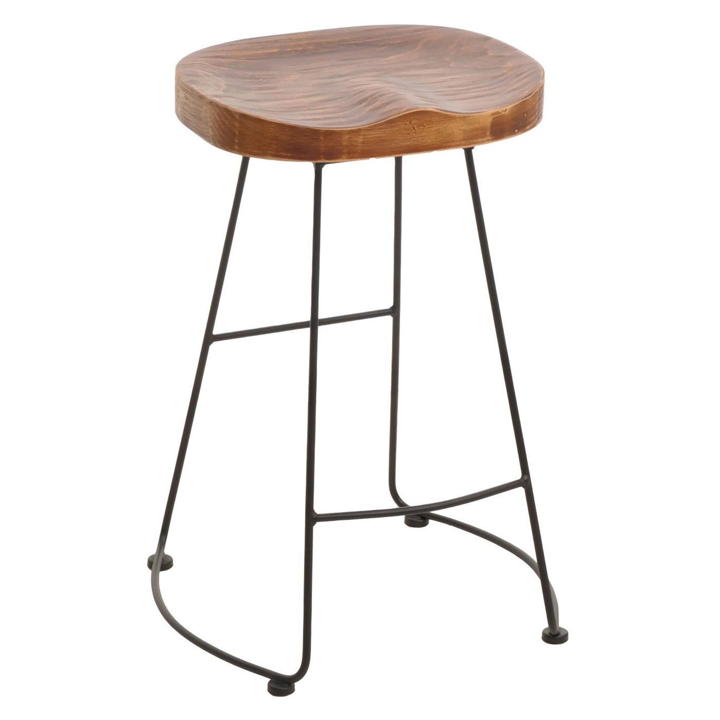 MCW Barhocker MCW-N25, Sitzfläche aus Kiefernholz mit 3D-Struktur