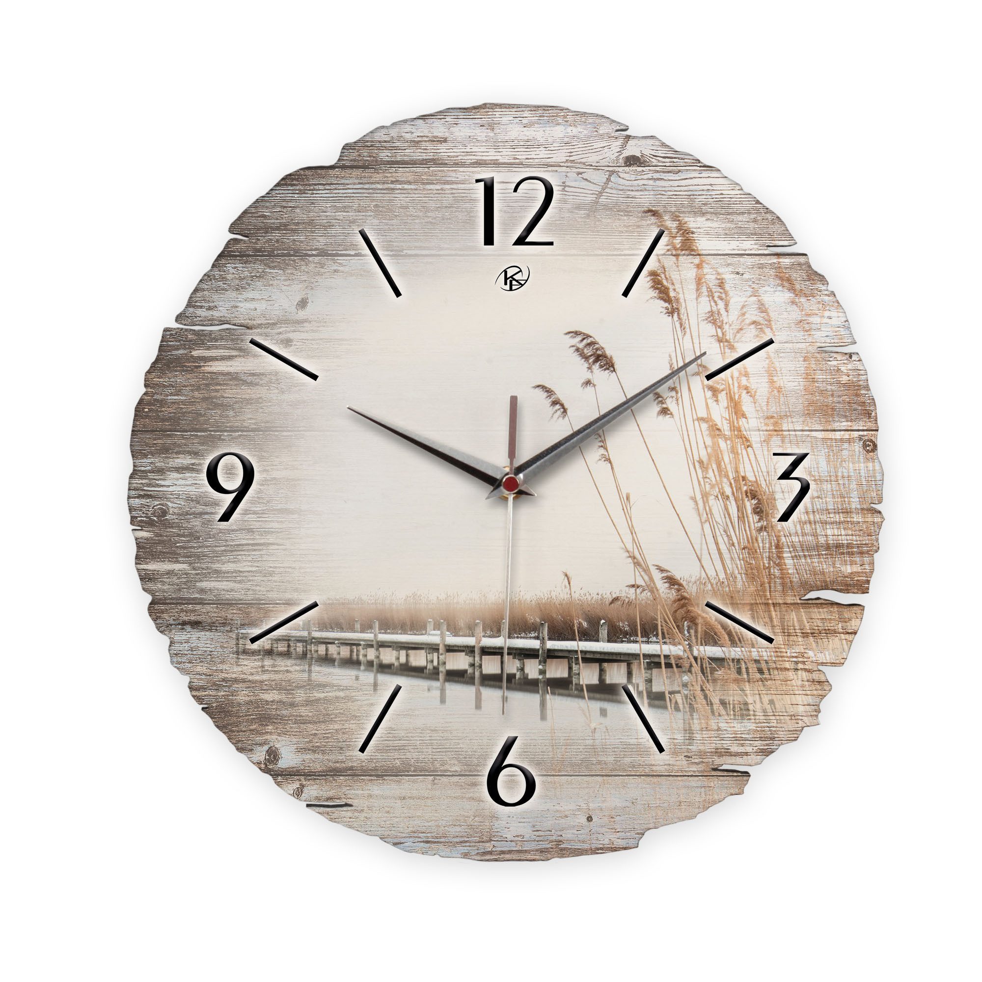 Wanduhr Wanduhr "Steg" aus Naturholz