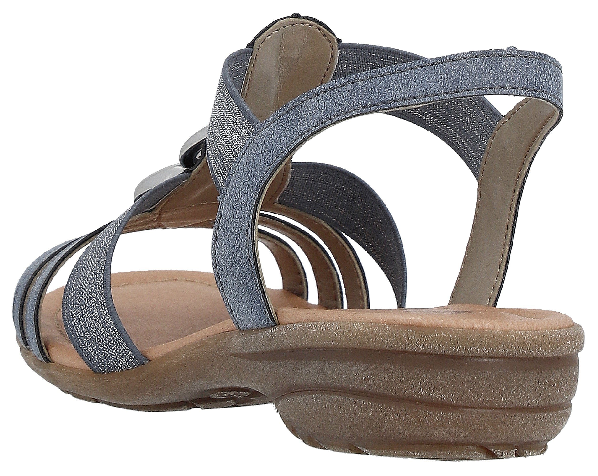 Remonte Riemchensandale, Keilabsatz, Sommerschuh, Sandalette mit Gummizügen