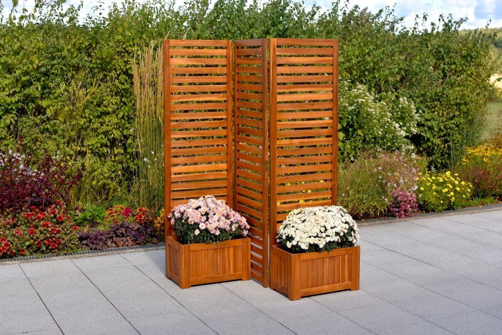 MERXX planter privacy screen with two planting boxes, flexibly positionable