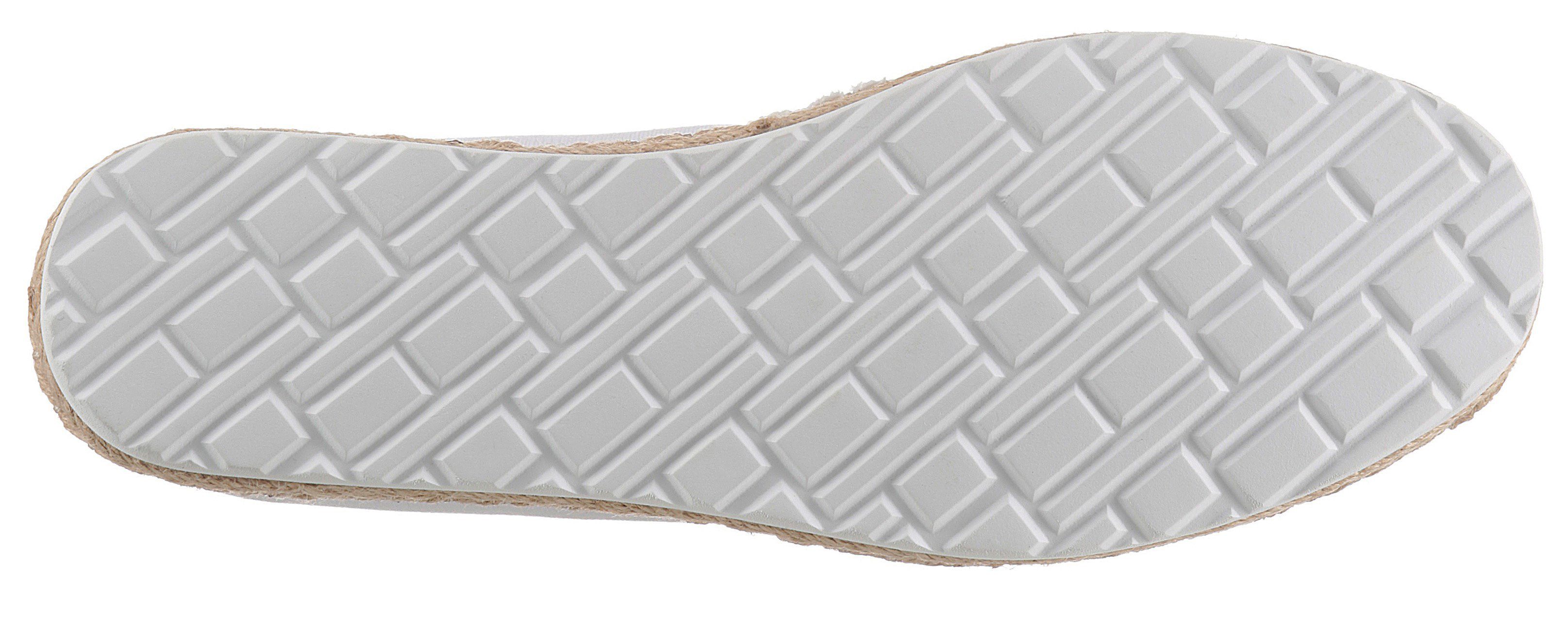 White schmale mit ESPADRILLE BRANDING Espadrille IRIDESCENT Form Logoprägung, Tommy Jeans