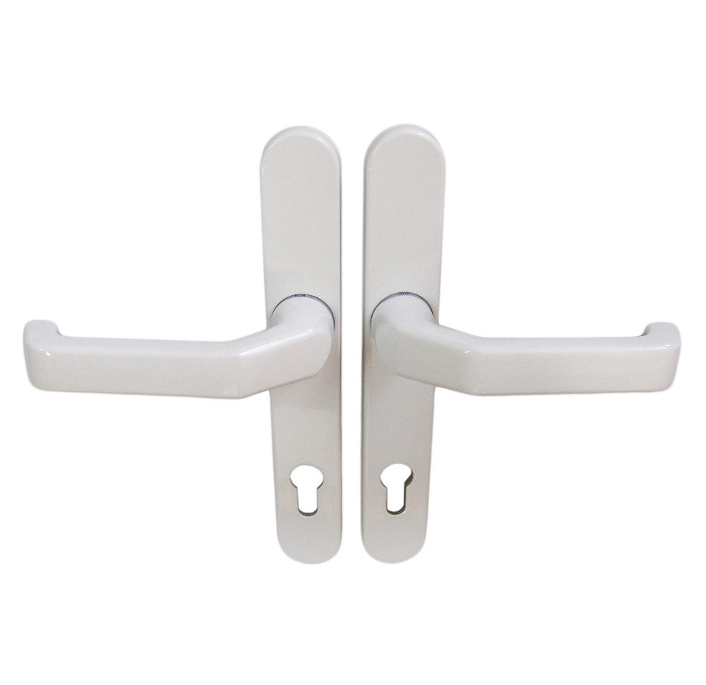 Türbeschlag Schmalrahmen Türbeschlag SRG 1602 Weiss PZ 92 mm Dr-Dr, mitgelieferte Aufschiebhülse bei 10 mm Vierkant-Schlösser verwendbar