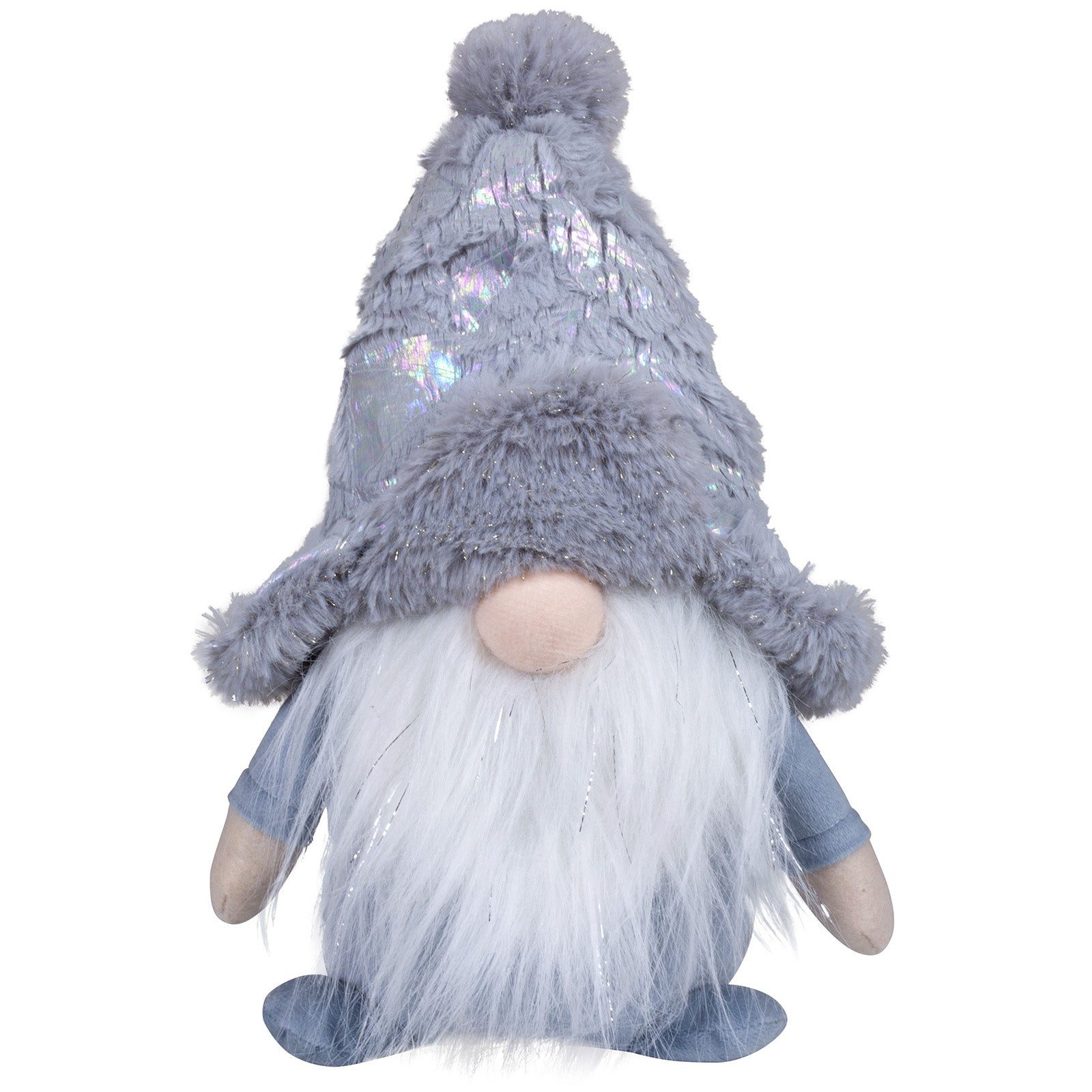 Christmas Paradise Бес Weihnachten 25 cm (Dekofigur, 1 St., sitzend), Weihnachtsdeko Gnom grau-blau