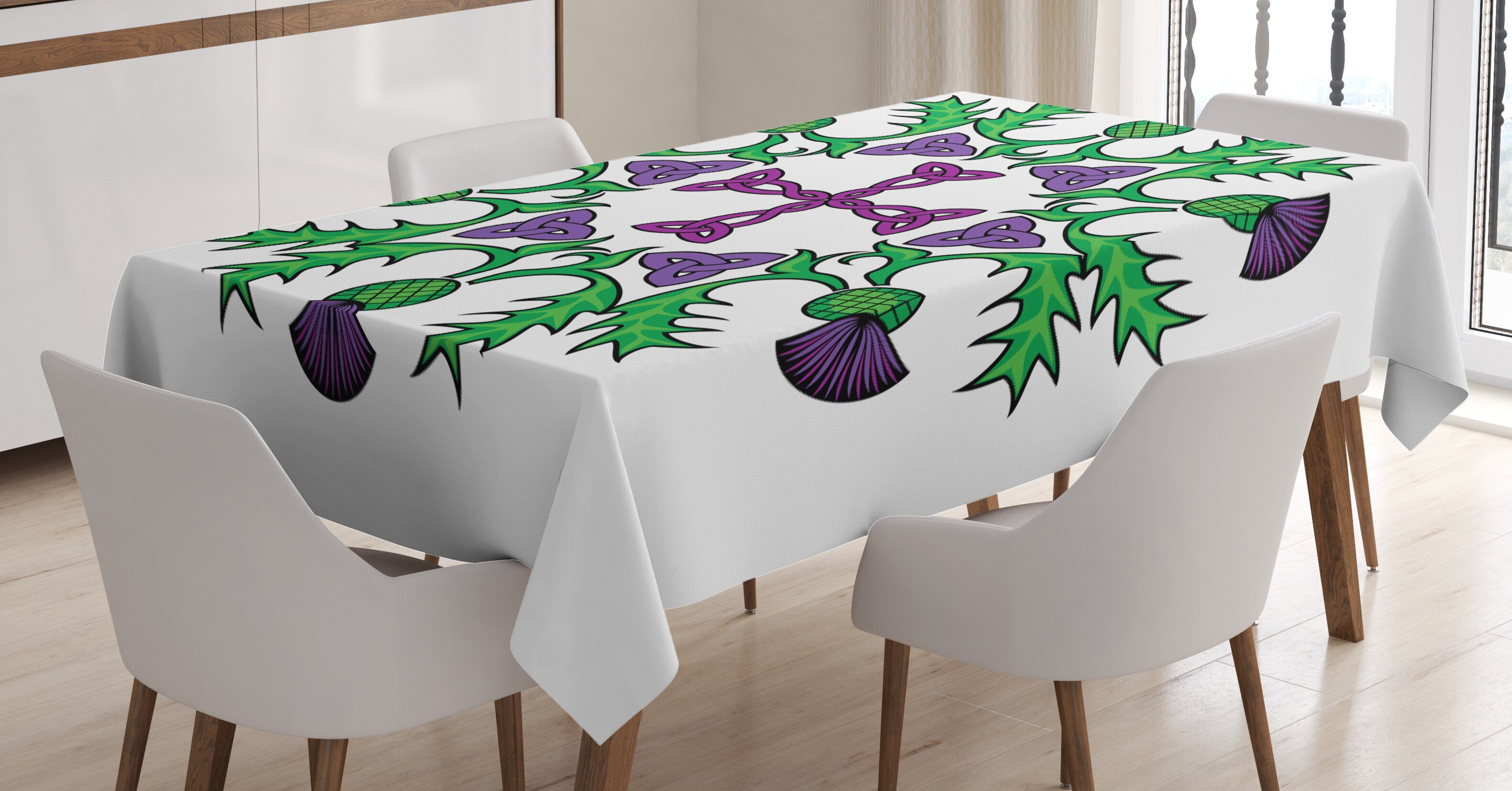 Klare Tischdecke Waschbar Abakuhaus Außen Farbfest geeignet Kranz Farben, Bereich Abstrakte Distel Distel Für den