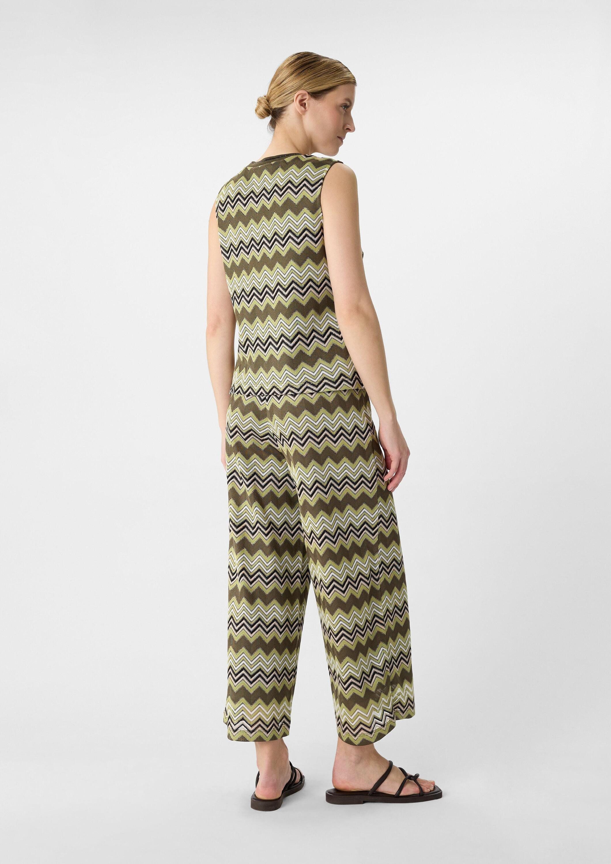 comma Culotte Hose Strick-Culotte mit Zick-Zack-Muster
