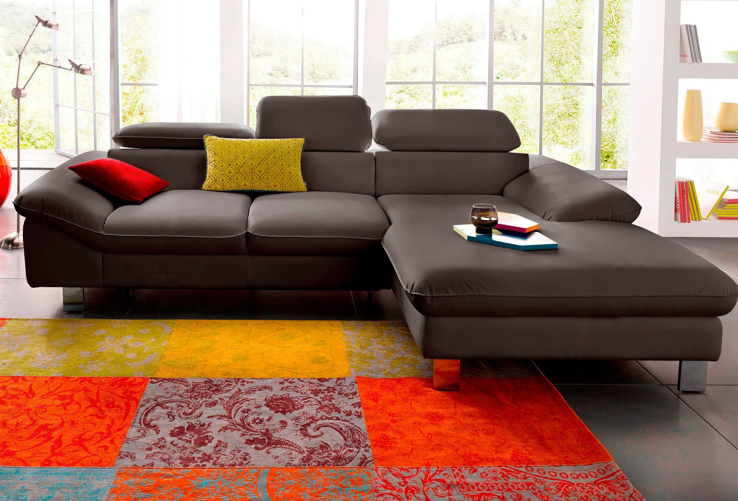 COTTA Polstergarnitur Driver L-Form, (Set), Set bestehend aus: Ecksofa mit Kopfteilverstellung & Hocker